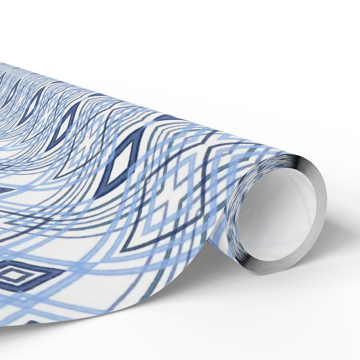 Elegant Geometric Blue Diamond Wrapping Paper - Blue Cava