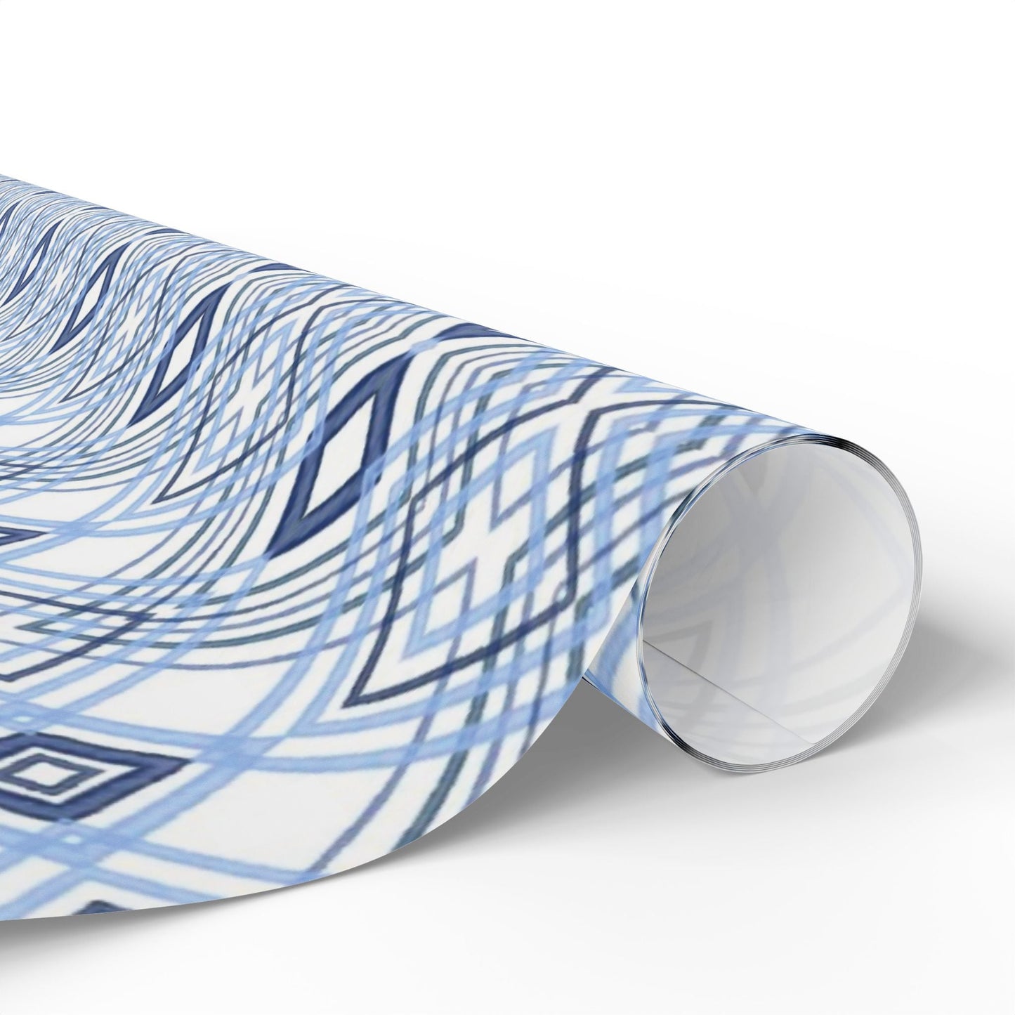 Elegant Geometric Blue Diamond Wrapping Paper - Blue Cava