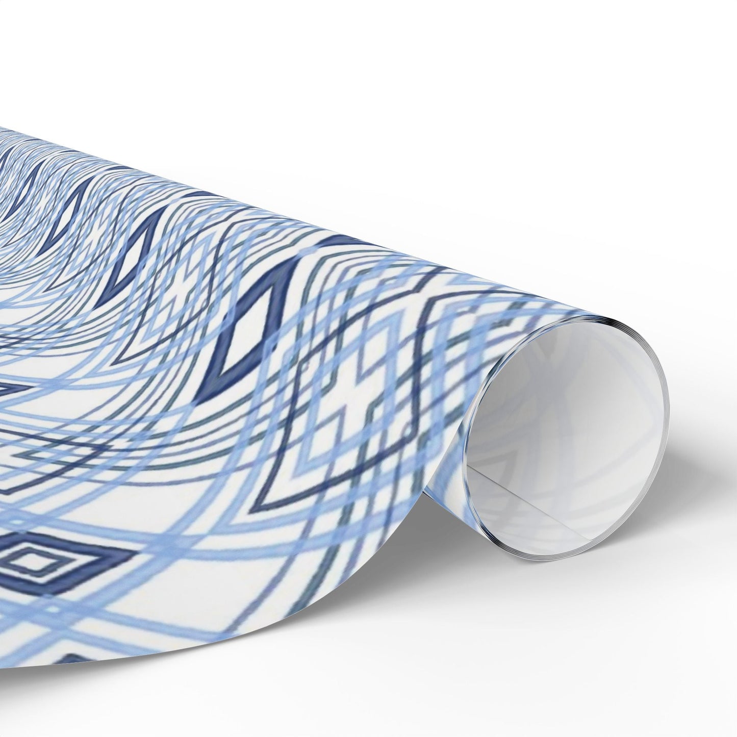 Elegant Geometric Blue Diamond Wrapping Paper - Blue Cava