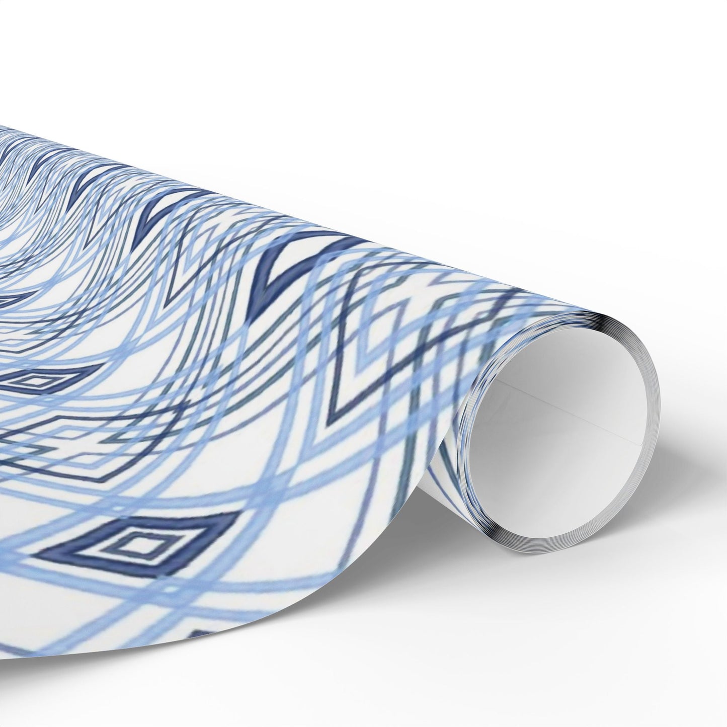 Elegant Geometric Blue Diamond Wrapping Paper - Blue Cava