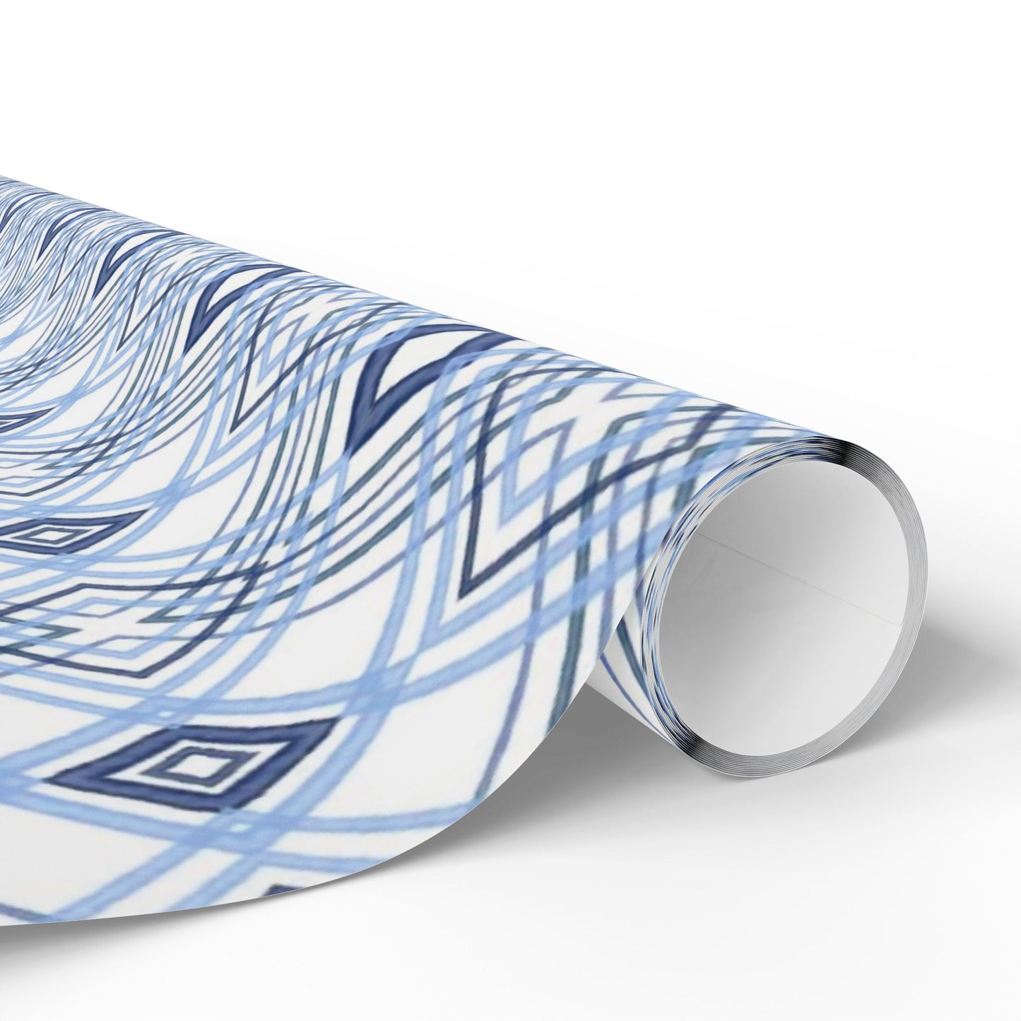 Elegant Geometric Blue Diamond Wrapping Paper - Blue Cava