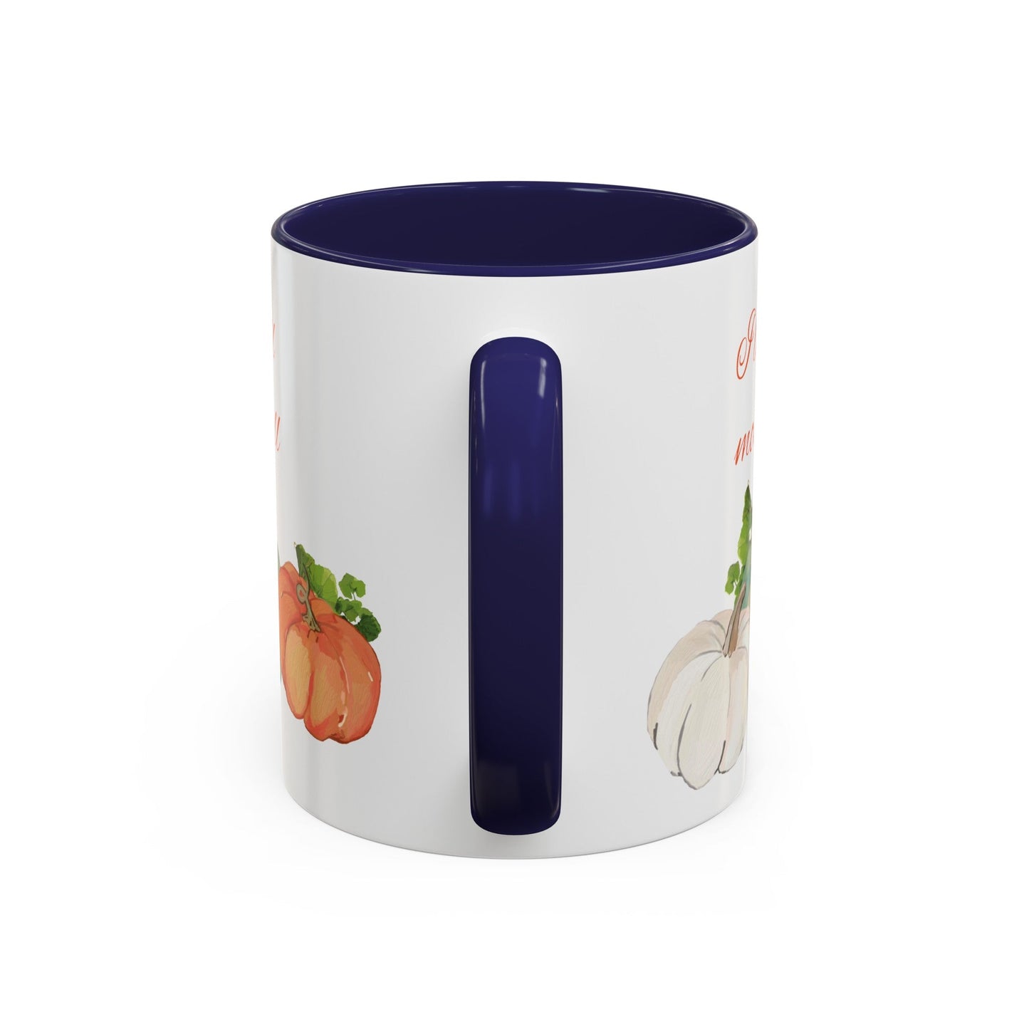 Fall Harvest Two Tone Accent Coffee Mugs (11 oz, 15oz) - Blue Cava