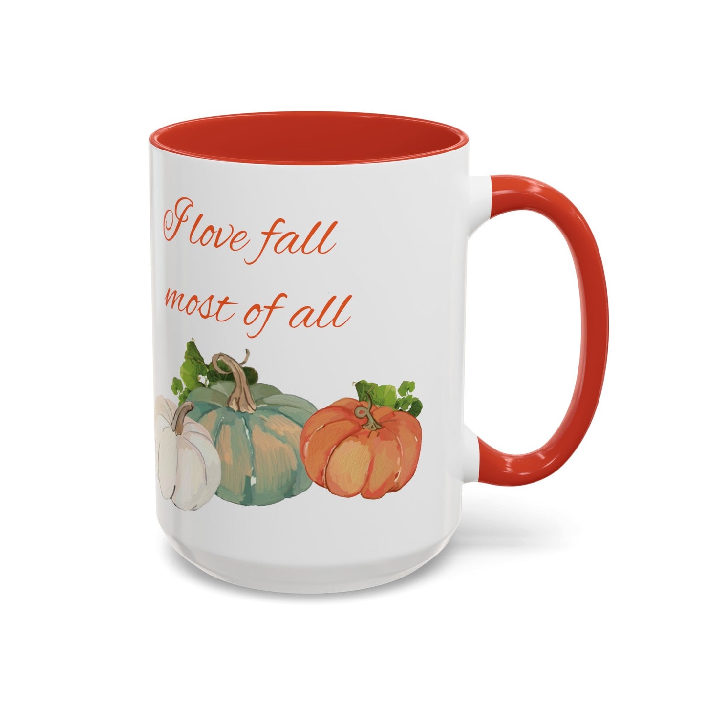 Fall Harvest Two Tone Accent Coffee Mugs (11 oz, 15oz) - Blue Cava