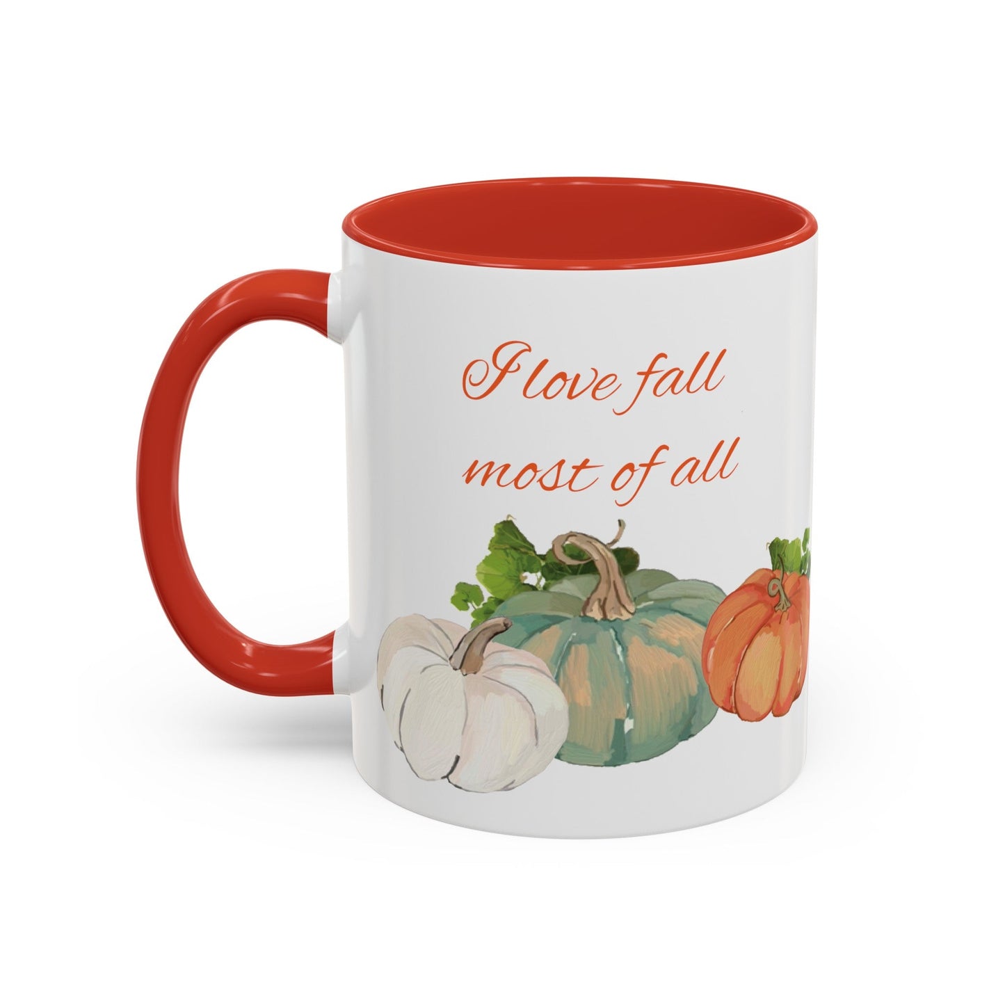 Fall Harvest Two Tone Accent Coffee Mugs (11 oz, 15oz) - Blue Cava