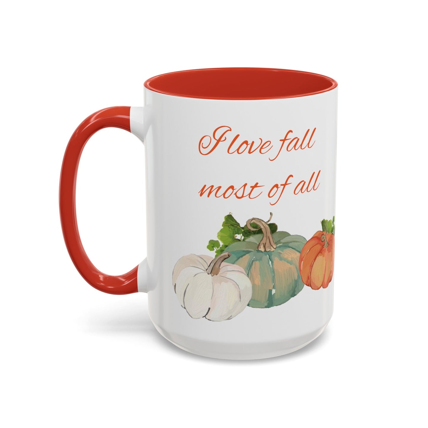 Fall Harvest Two Tone Accent Coffee Mugs (11 oz, 15oz) - Blue Cava
