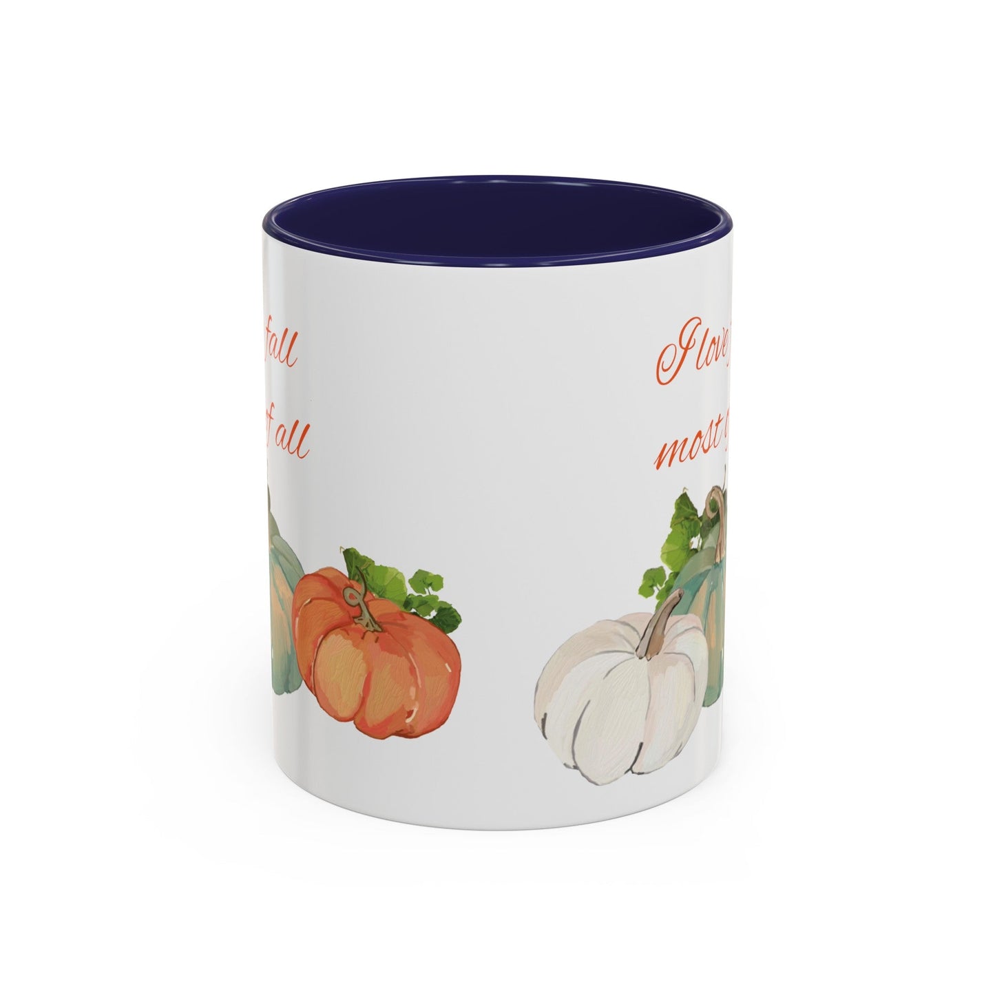Fall Harvest Two Tone Accent Coffee Mugs (11 oz, 15oz) - Blue Cava