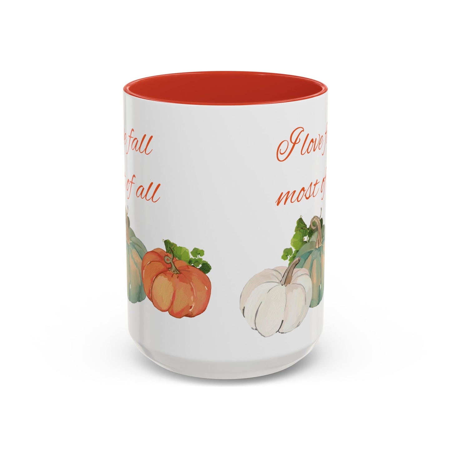Fall Harvest Two Tone Accent Coffee Mugs (11 oz, 15oz) - Blue Cava