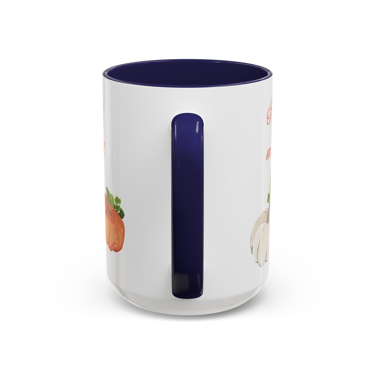 Fall Harvest Two Tone Accent Coffee Mugs (11 oz, 15oz) - Blue Cava