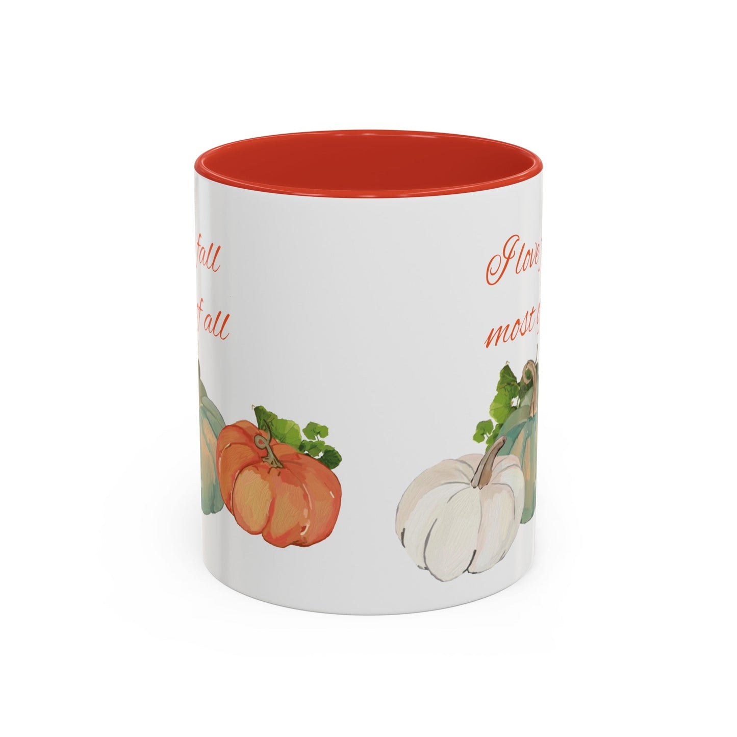 Fall Harvest Two Tone Accent Coffee Mugs (11 oz, 15oz) - Blue Cava