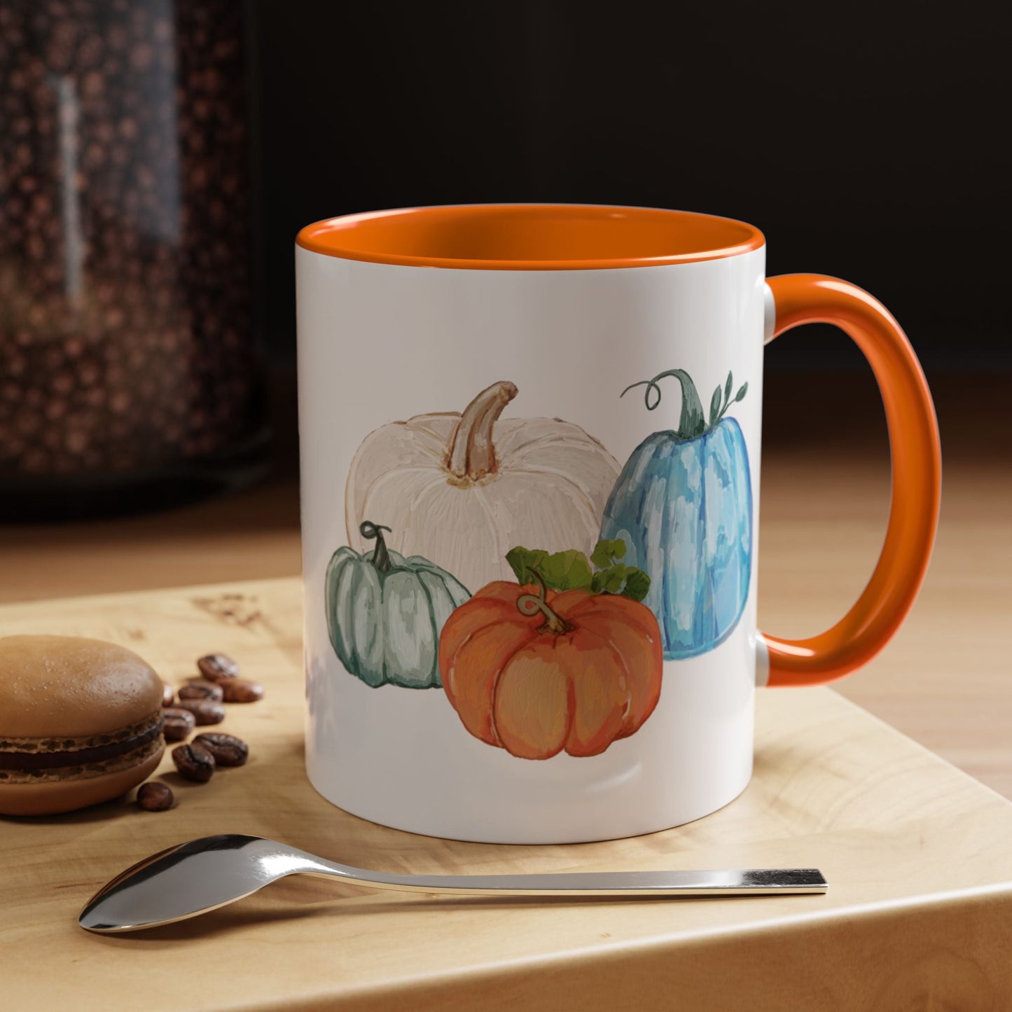 Fall - Pumpkin Two Tone Ceramic Mugs - Blue Cava