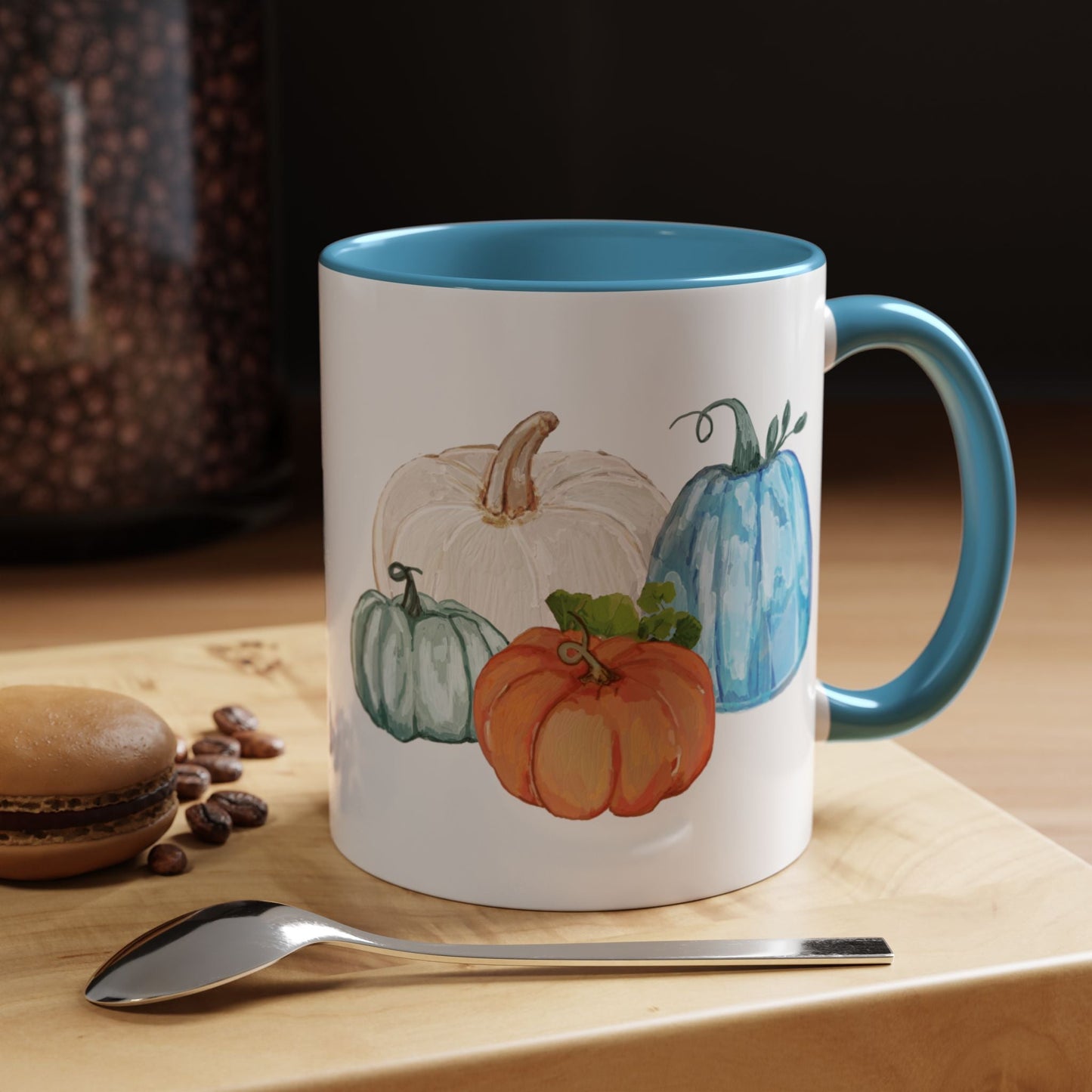 Fall - Pumpkin Two Tone Ceramic Mugs - Blue Cava