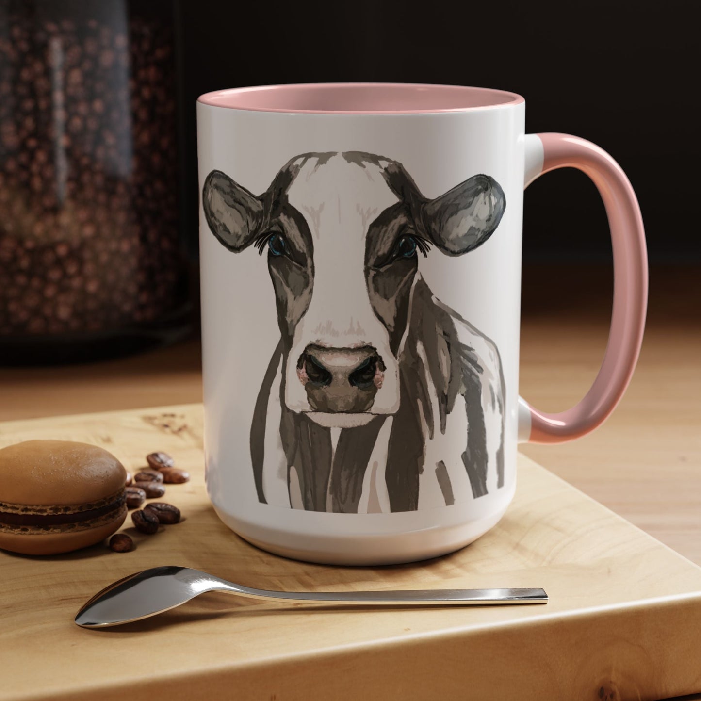 Farmhouse Cow Two Tone Ceramic Mug - 11oz & 15oz - Blue Cava