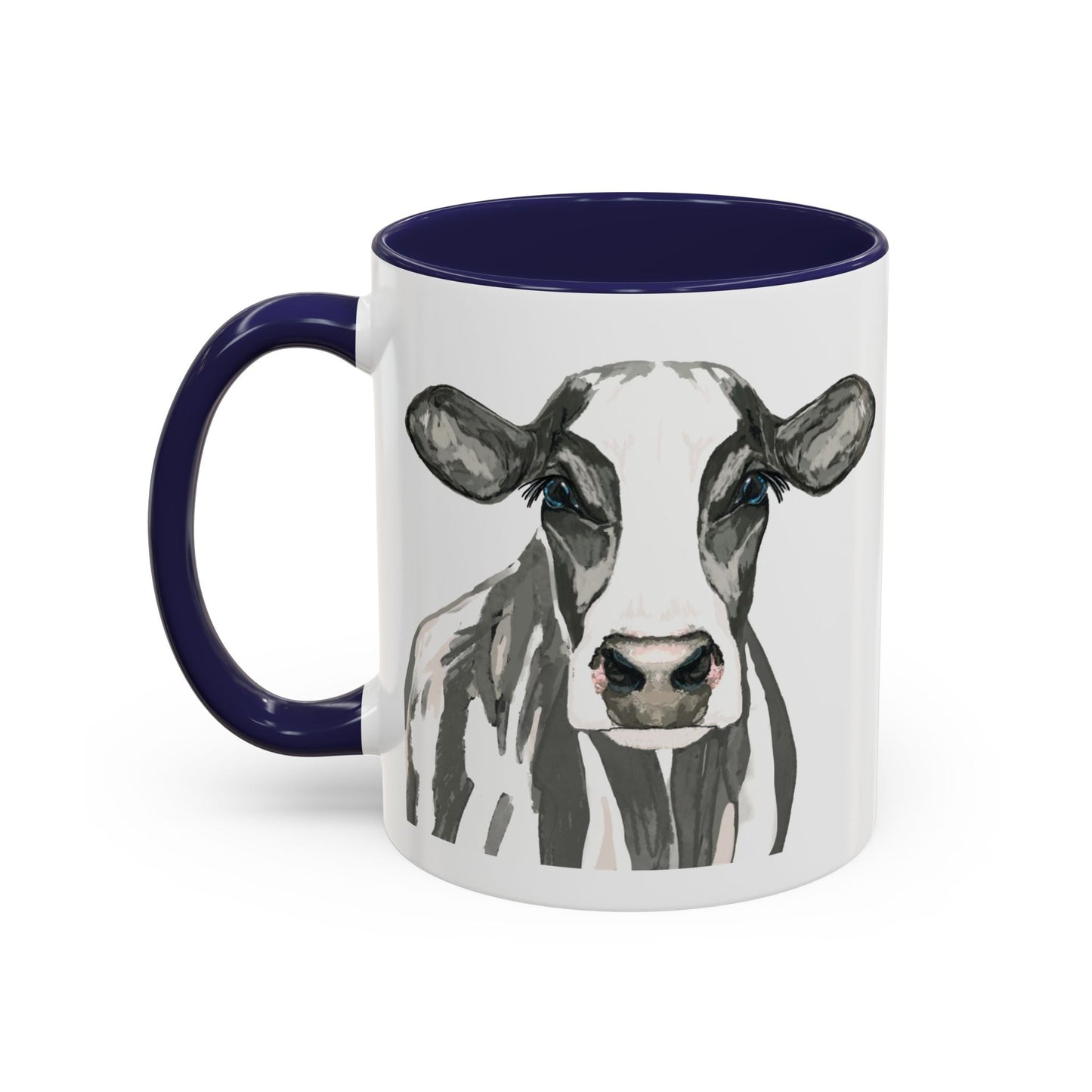 Farmhouse Cow Two Tone Ceramic Mug - 11oz & 15oz - Blue Cava