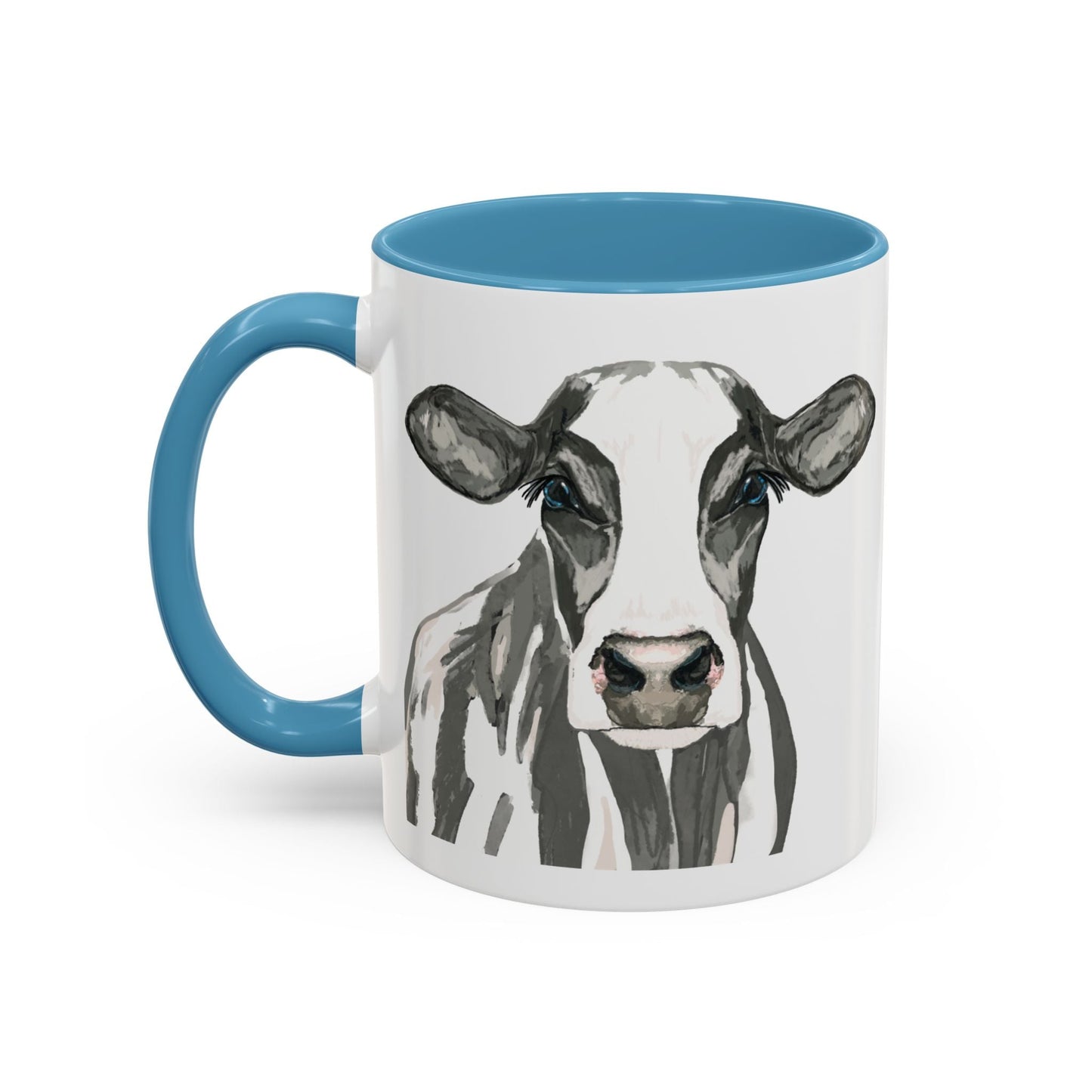 Farmhouse Cow Two Tone Ceramic Mug - 11oz & 15oz - Blue Cava