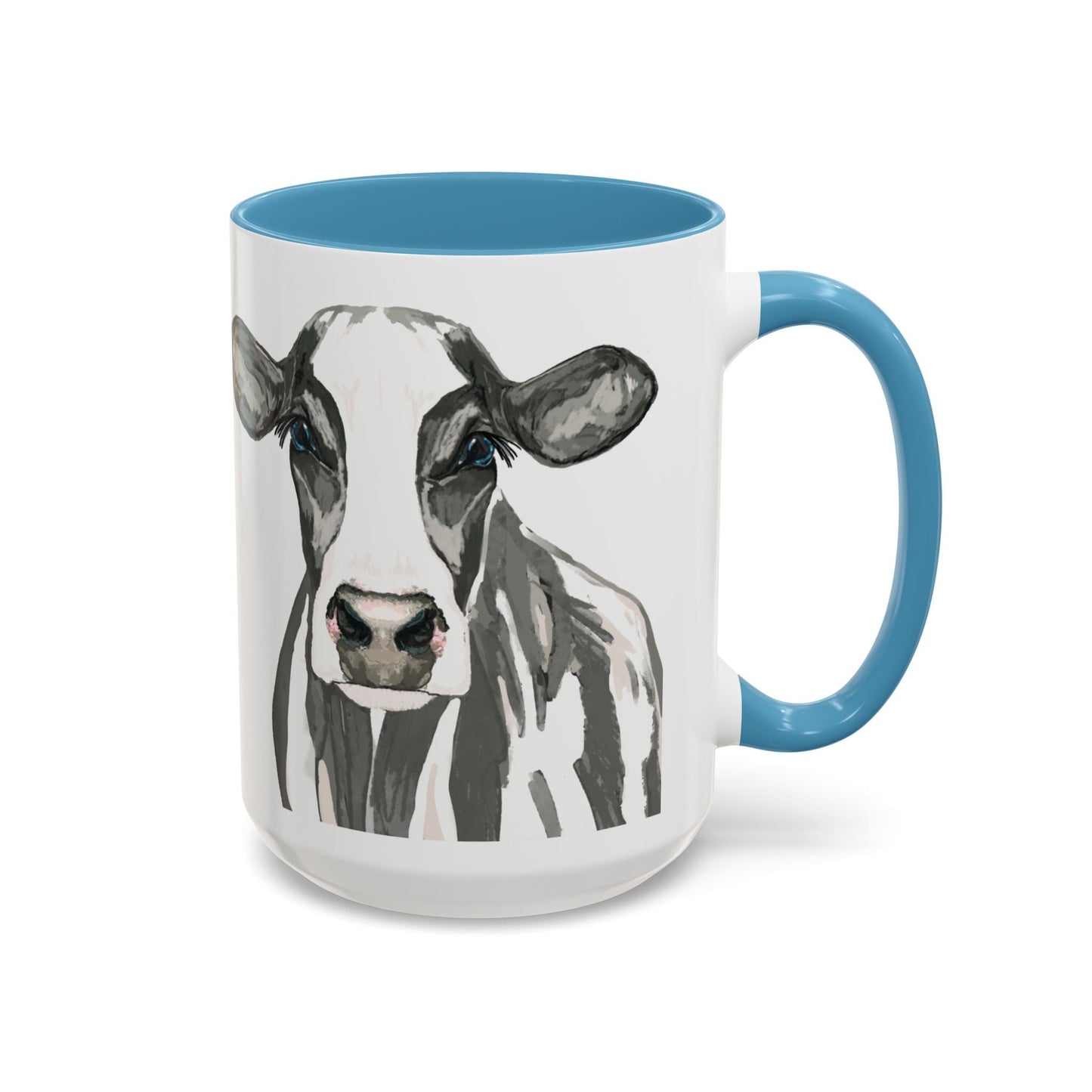 Farmhouse Cow Two Tone Ceramic Mug - 11oz & 15oz - Blue Cava