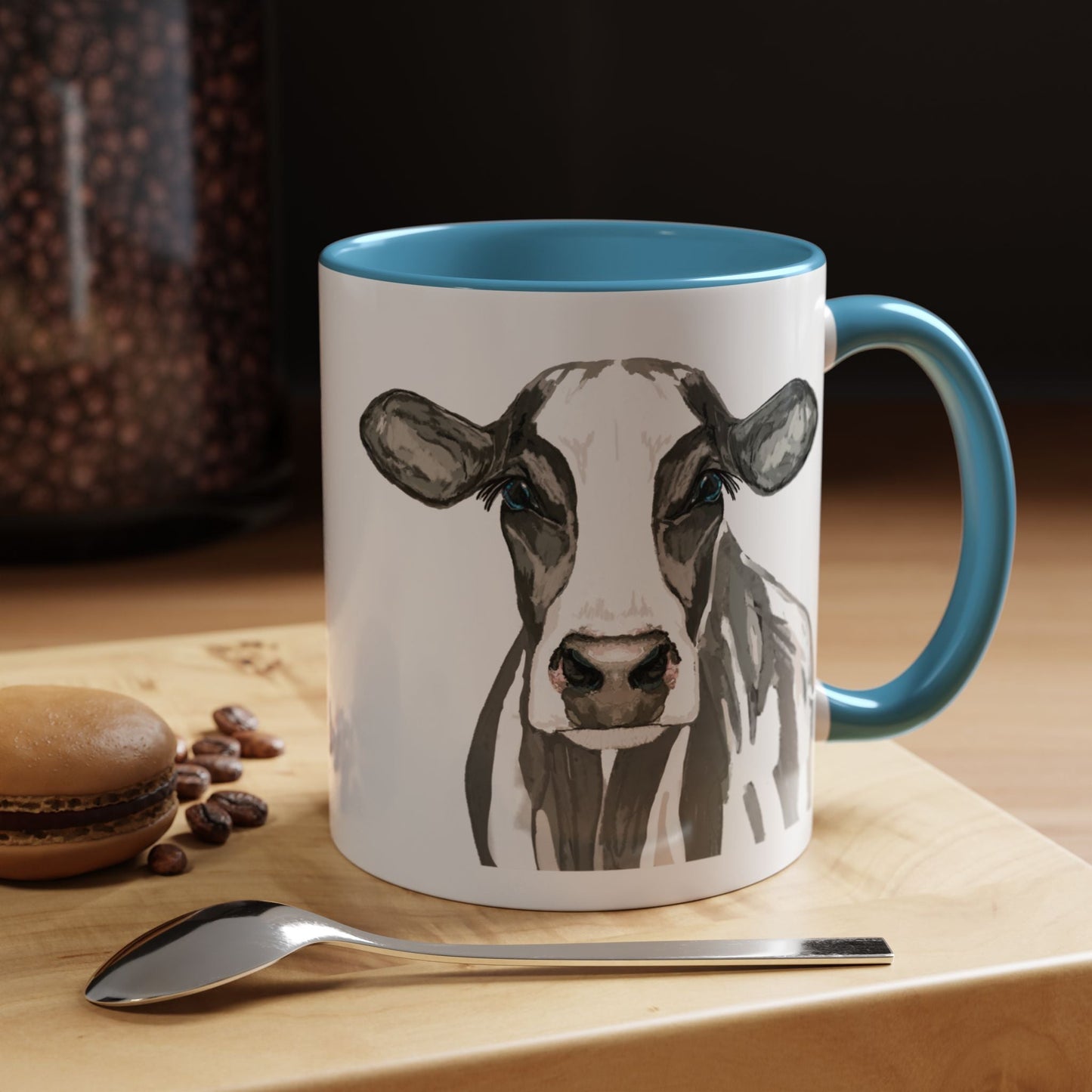 Farmhouse Cow Two Tone Ceramic Mug - 11oz & 15oz - Blue Cava