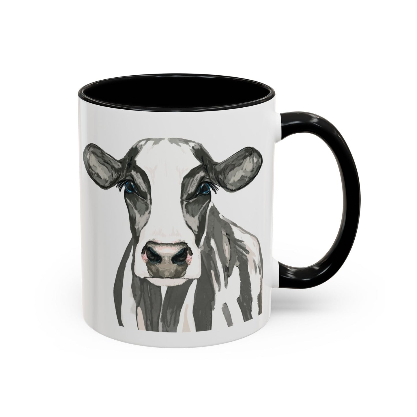 Farmhouse Cow Two Tone Ceramic Mug - 11oz & 15oz - Blue Cava