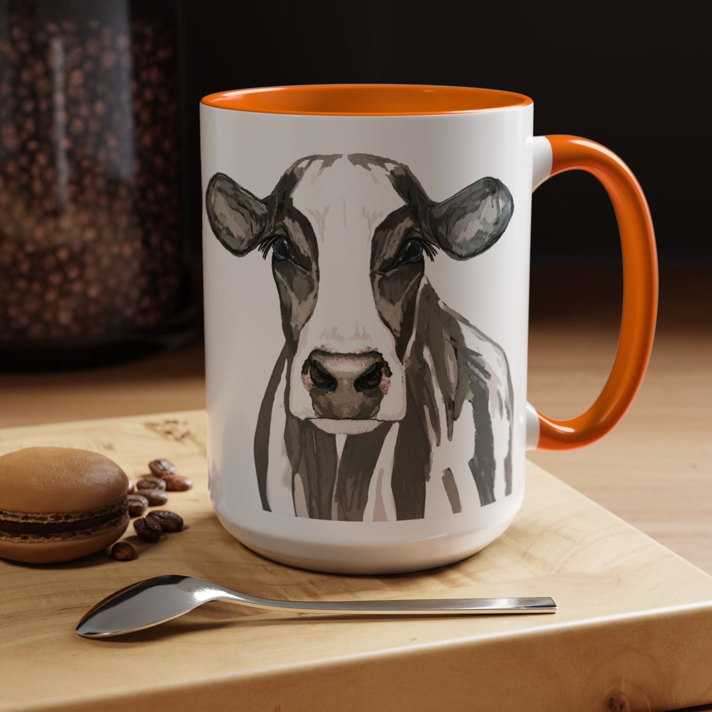 Farmhouse Cow Two Tone Ceramic Mug - 11oz & 15oz - Blue Cava