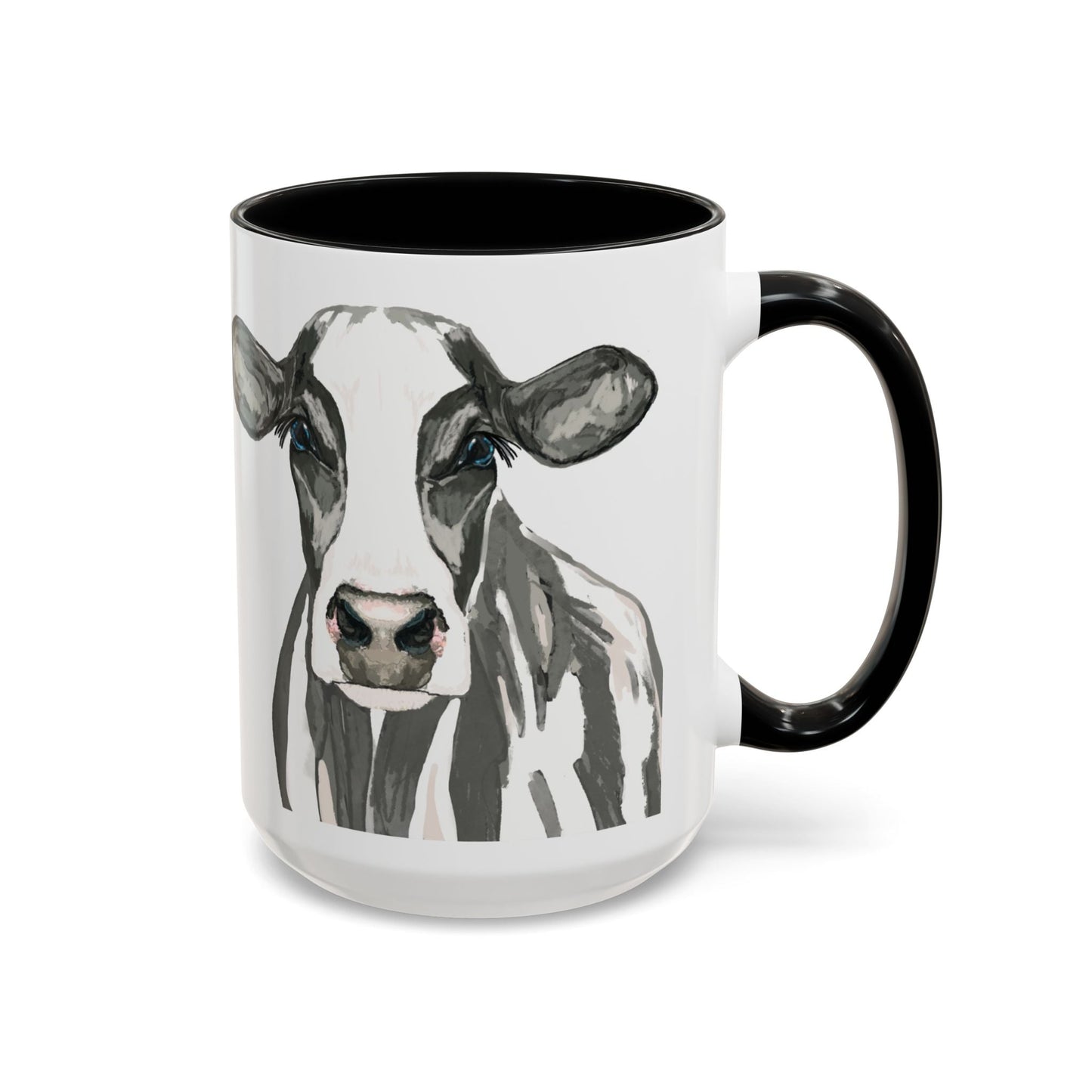 Farmhouse Cow Two Tone Ceramic Mug - 11oz & 15oz - Blue Cava