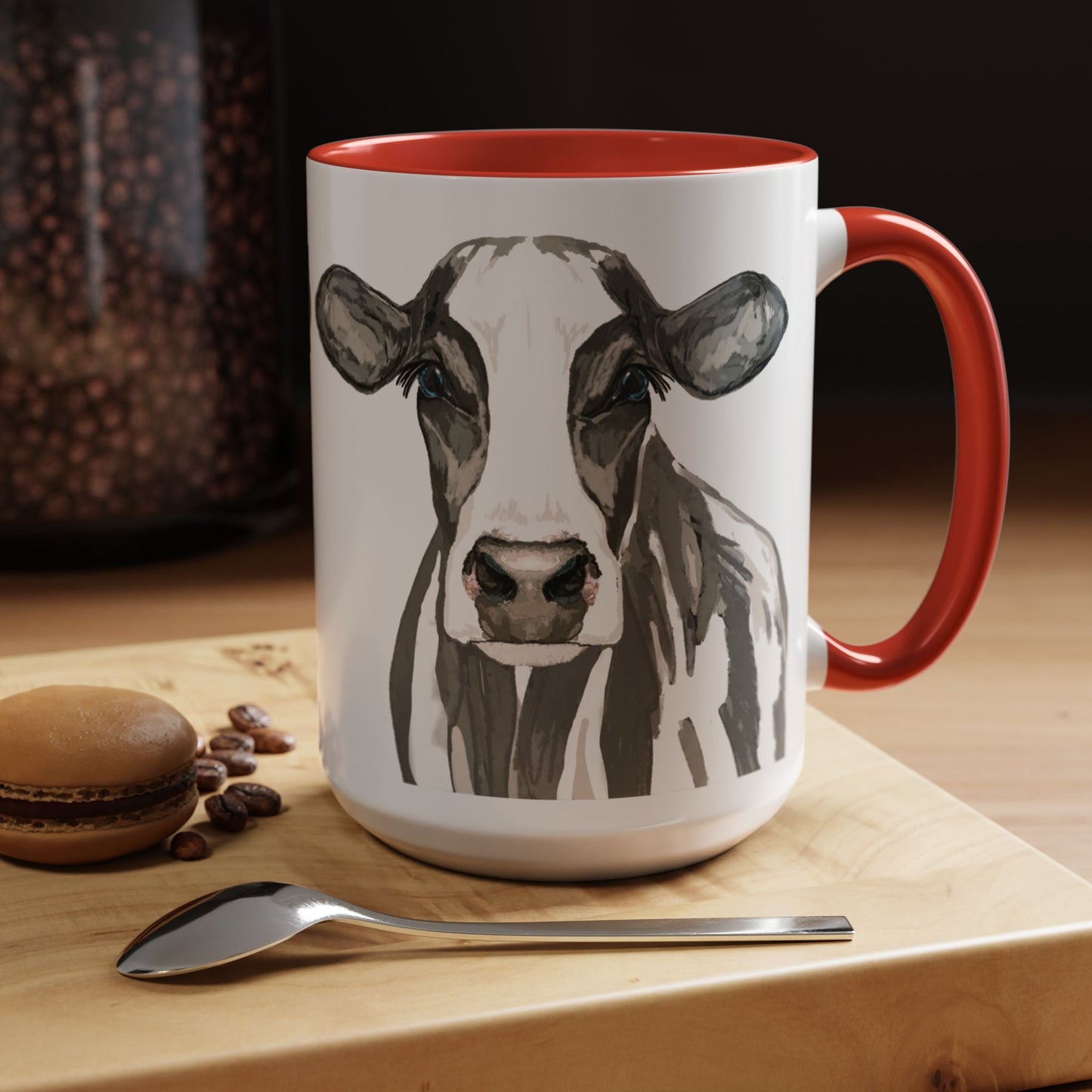 Farmhouse Cow Two Tone Ceramic Mug - 11oz & 15oz - Blue Cava