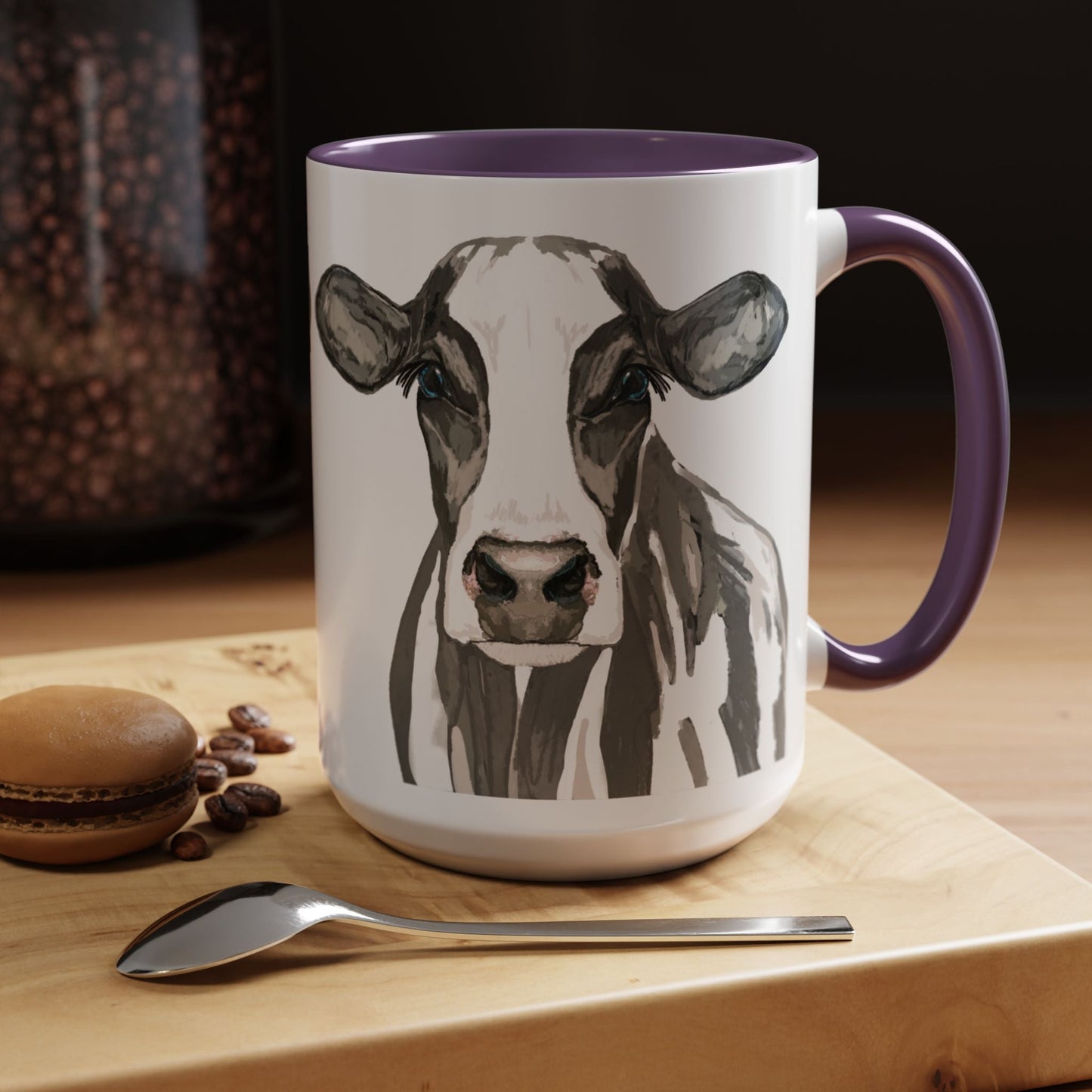Farmhouse Cow Two Tone Ceramic Mug - 11oz & 15oz - Blue Cava
