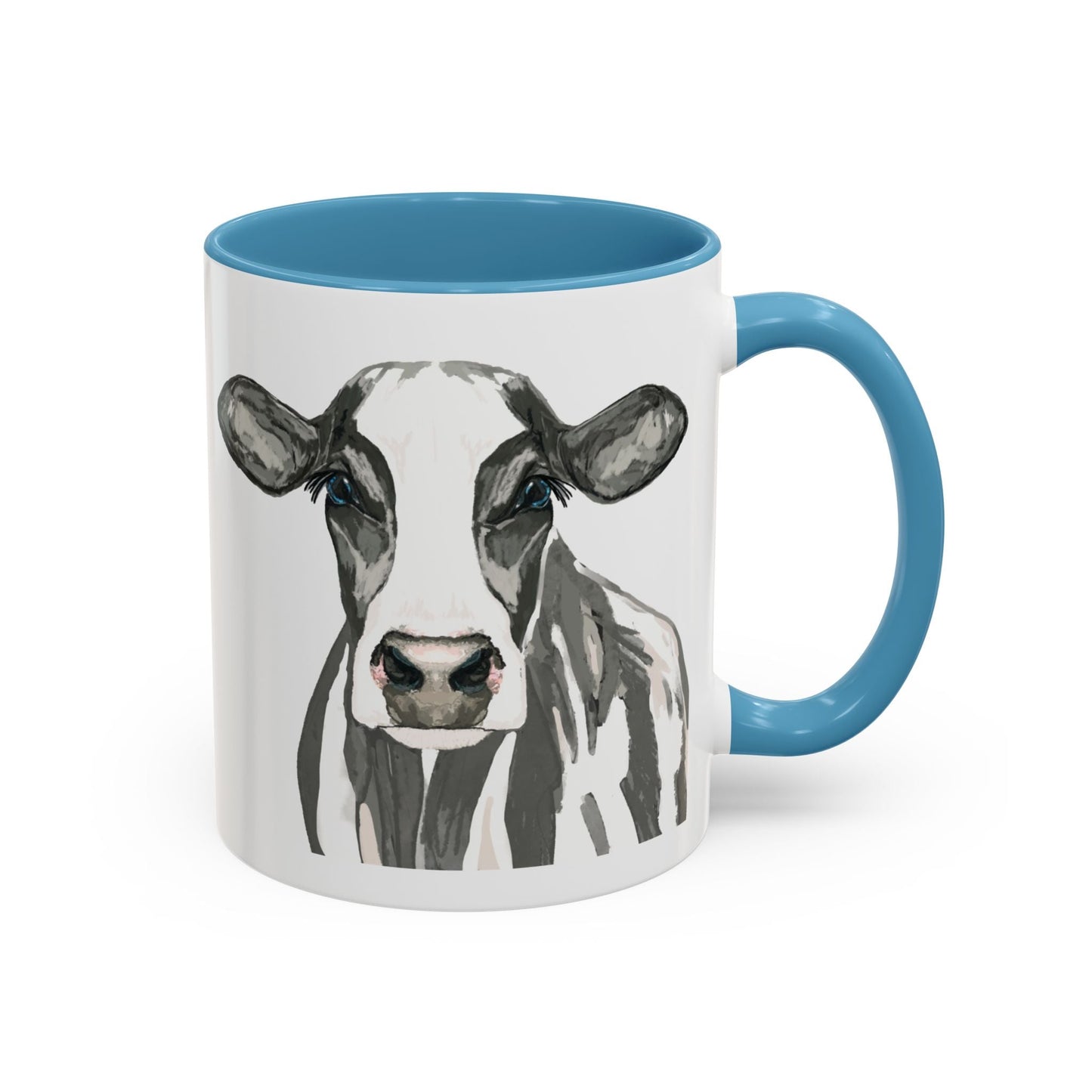 Farmhouse Cow Two Tone Ceramic Mug - 11oz & 15oz - Blue Cava