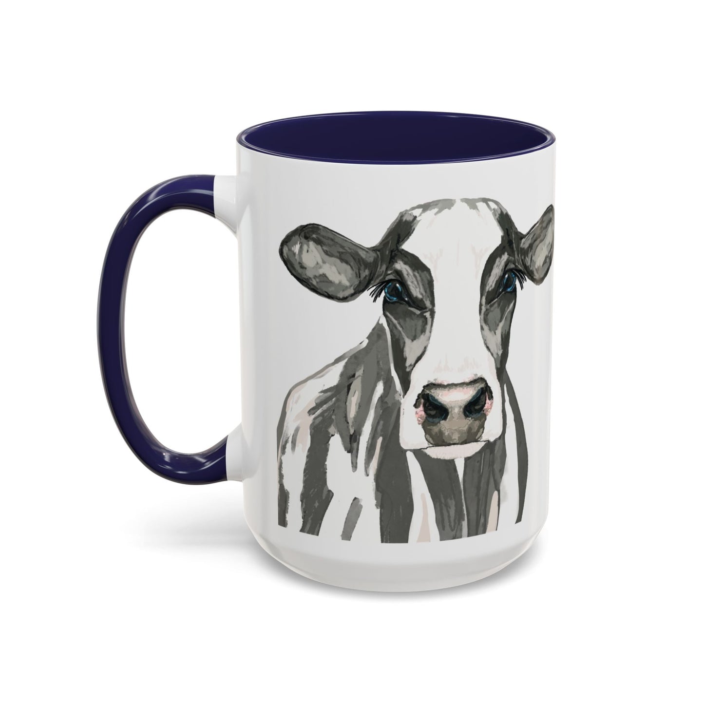 Farmhouse Cow Two Tone Ceramic Mug - 11oz & 15oz - Blue Cava