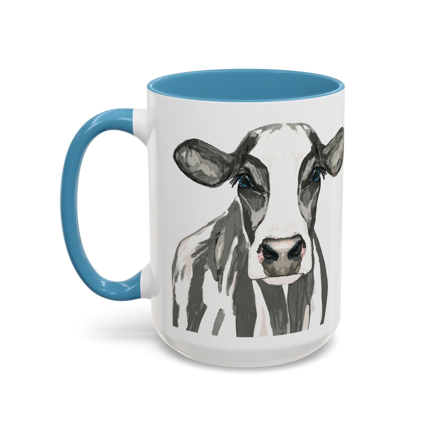 Farmhouse Cow Two Tone Ceramic Mug - 11oz & 15oz - Blue Cava