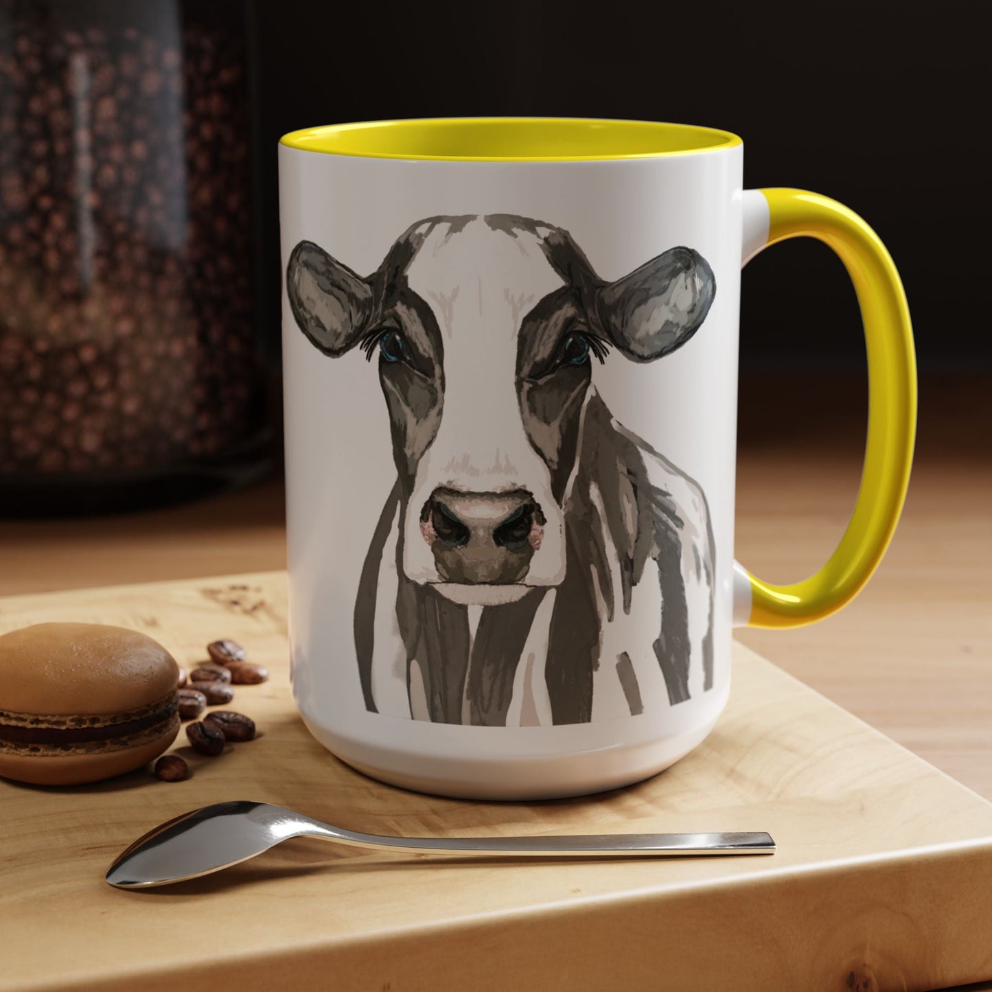 Farmhouse Cow Two Tone Ceramic Mug - 11oz & 15oz - Blue Cava