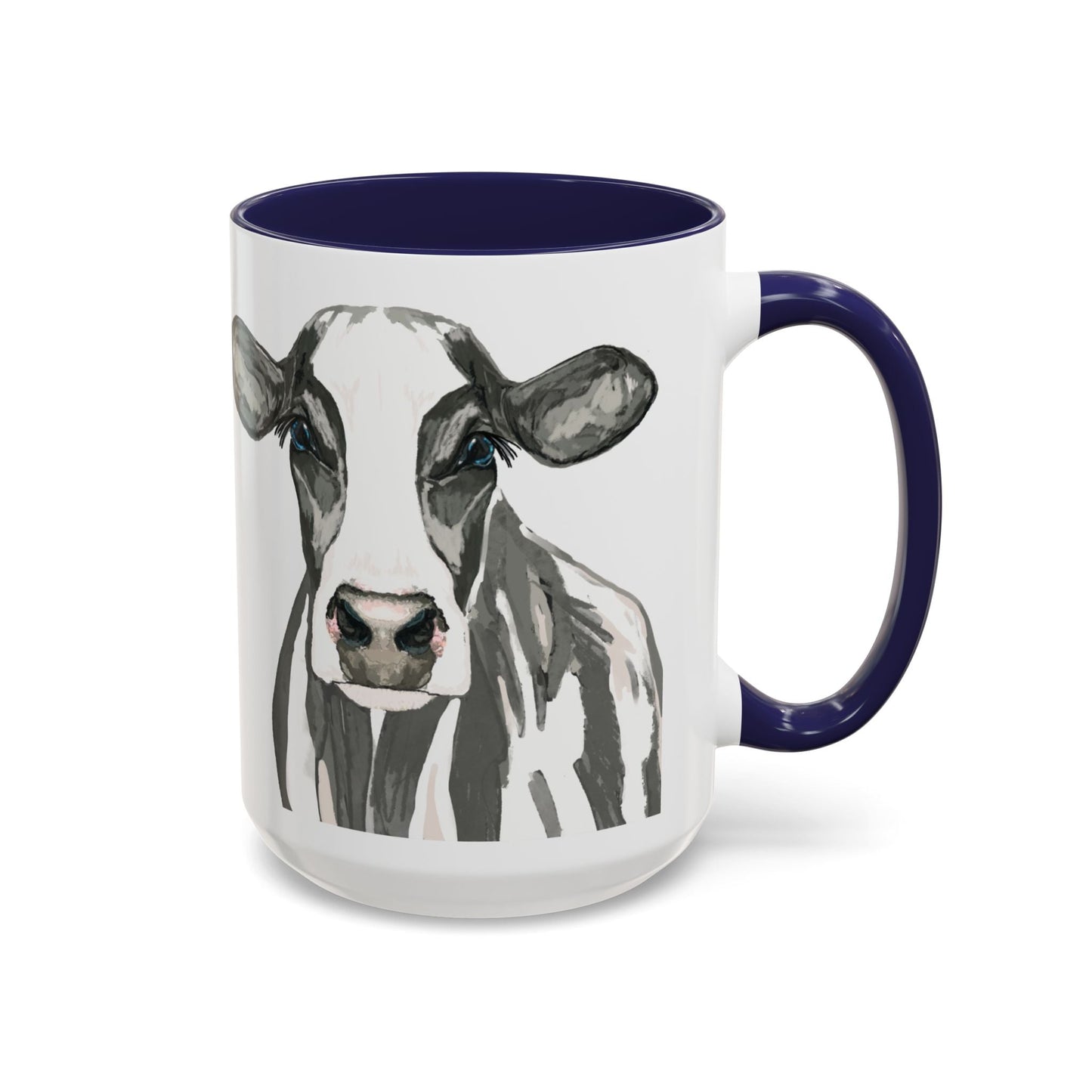 Farmhouse Cow Two Tone Ceramic Mug - 11oz & 15oz - Blue Cava