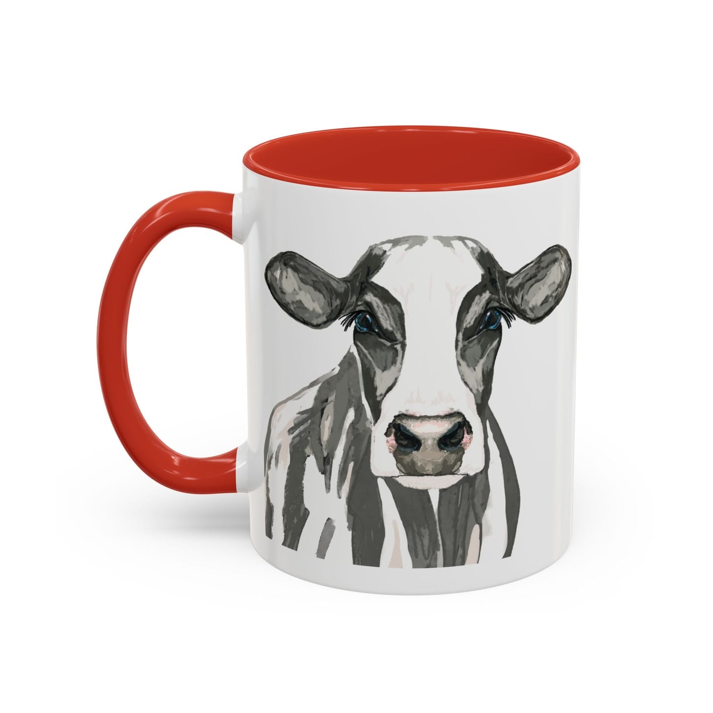 Farmhouse Cow Two Tone Ceramic Mug - 11oz & 15oz - Blue Cava