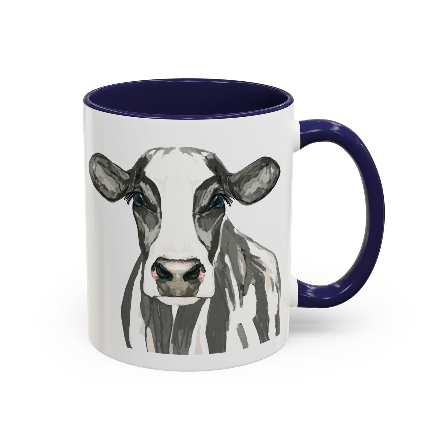 Farmhouse Cow Two Tone Ceramic Mug - 11oz & 15oz - Blue Cava