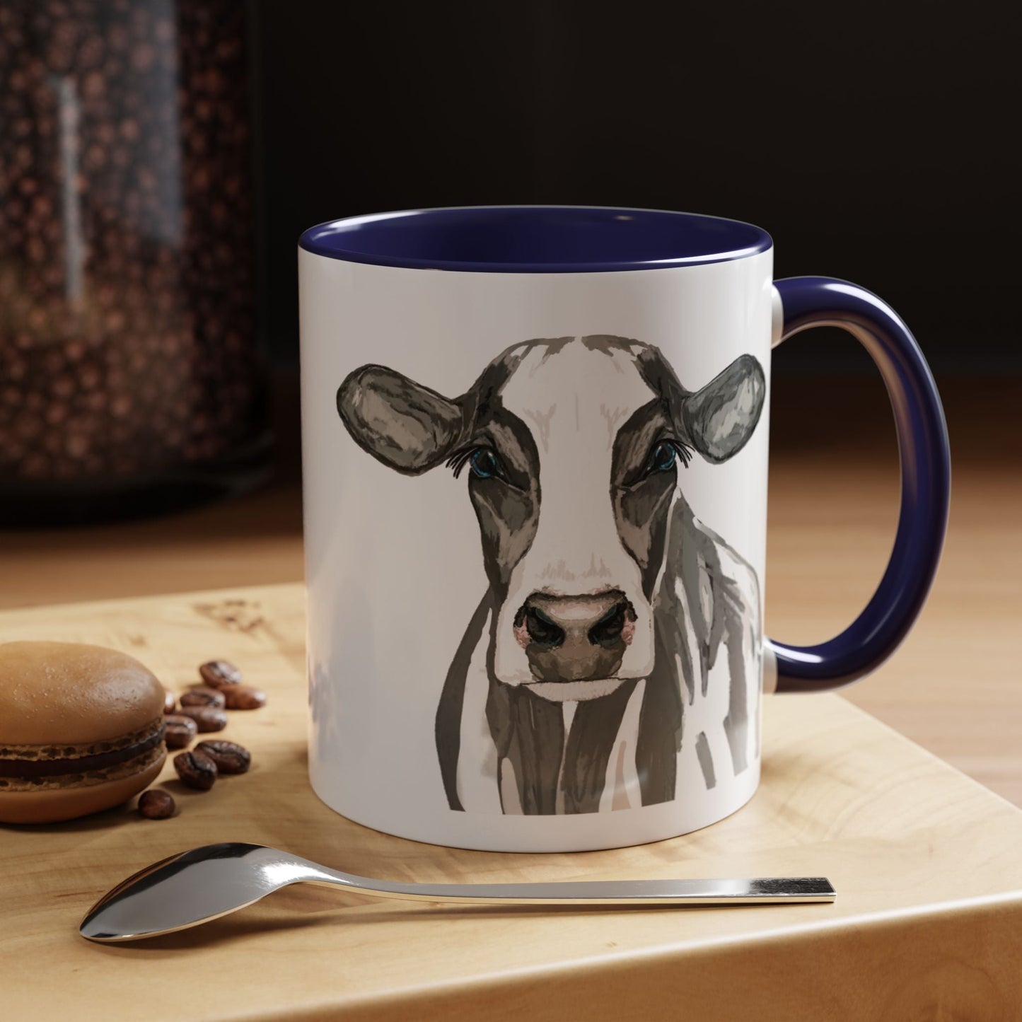 Farmhouse Cow Two Tone Ceramic Mug - 11oz & 15oz - Blue Cava