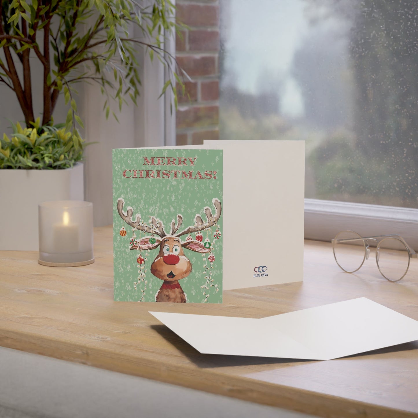 Festive Christmas Greeting Cards | Merry Christmas Designs | Holiday Cards Set | 1 - 50 pcs Options - Blue Cava