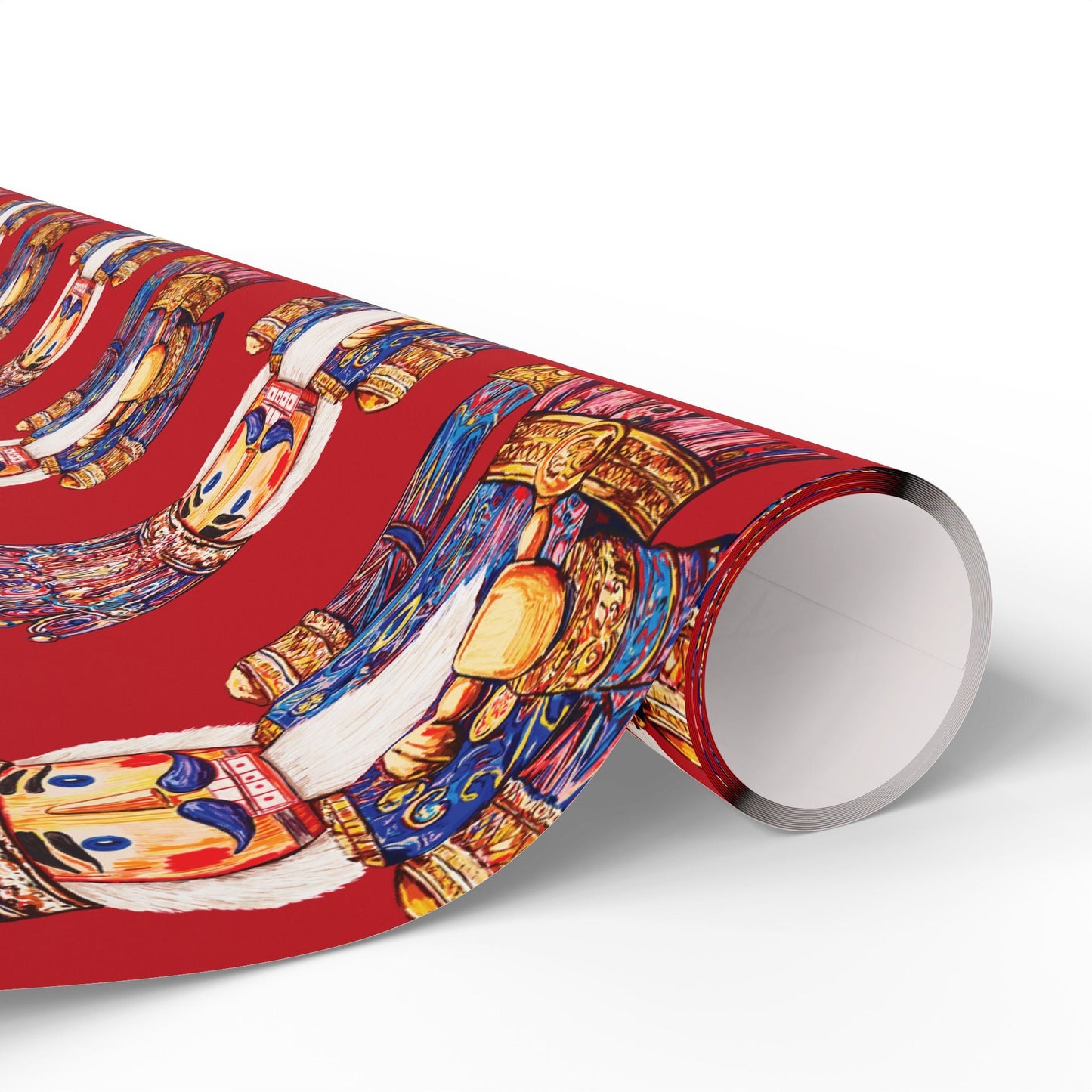 Festive Christmas Nutcracker Wrapping Papers, Holiday Wrapping Eco - Friendly - Blue Cava