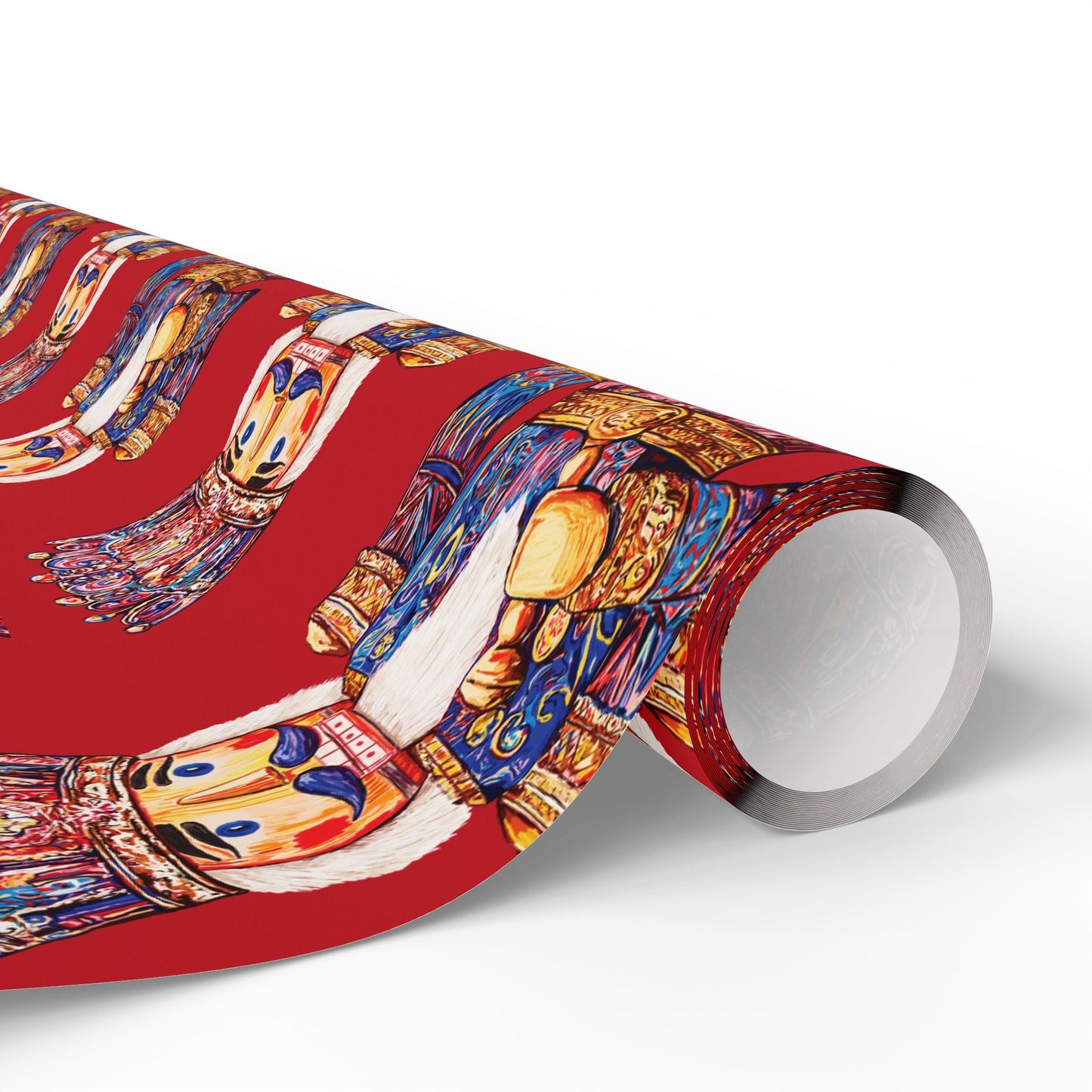 Festive Christmas Nutcracker Wrapping Papers, Holiday Wrapping Eco - Friendly - Blue Cava