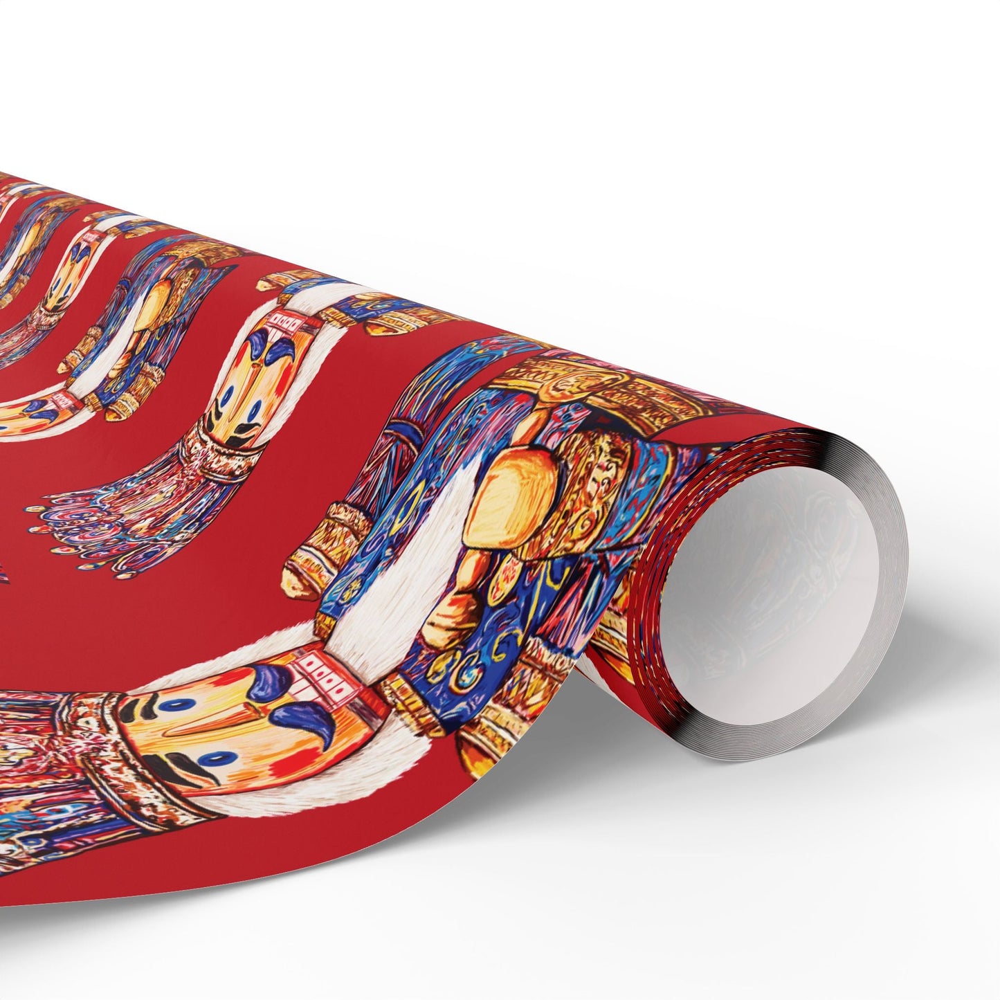 Festive Christmas Nutcracker Wrapping Papers, Holiday Wrapping Eco - Friendly - Blue Cava