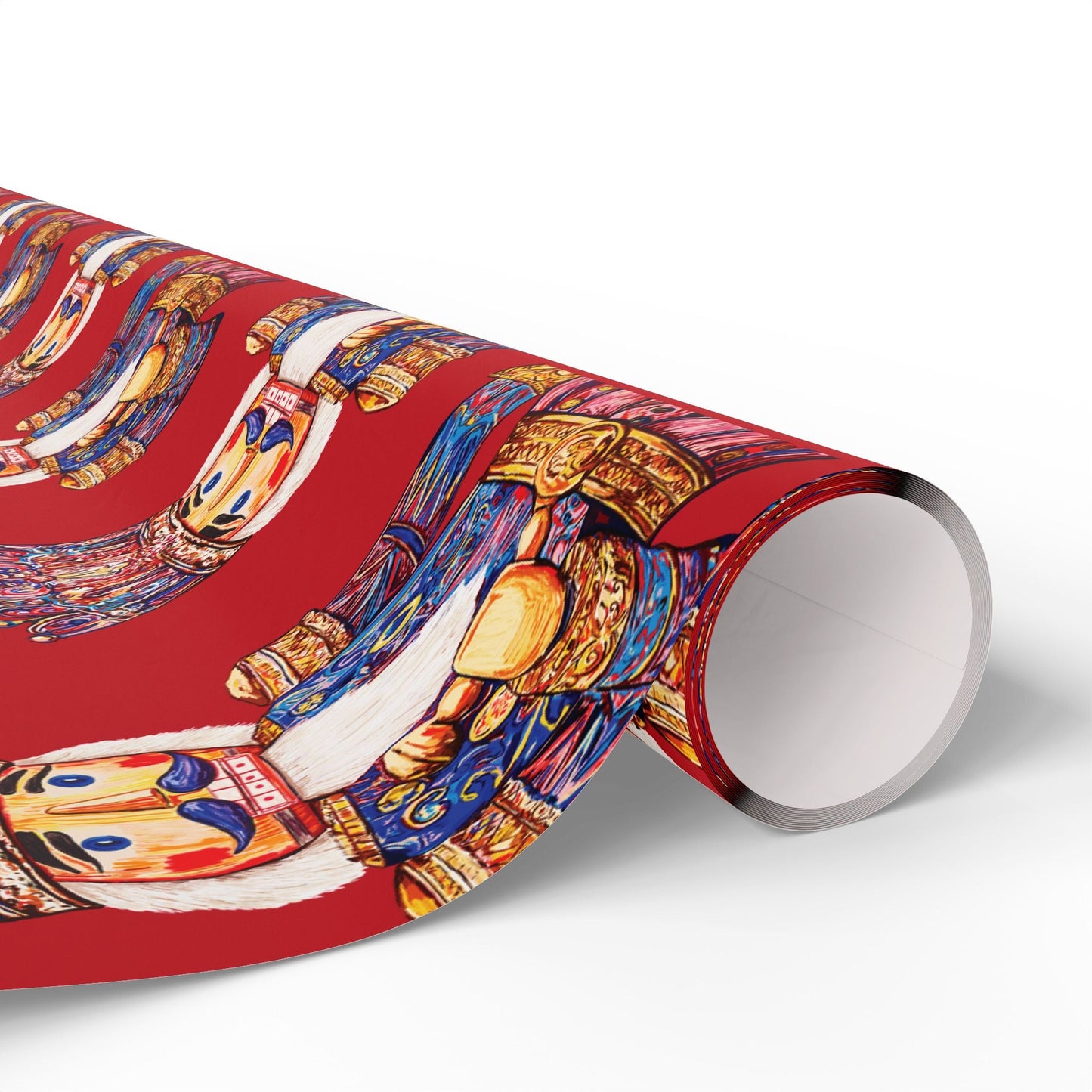 Festive Christmas Nutcracker Wrapping Papers, Holiday Wrapping Eco - Friendly - Blue Cava