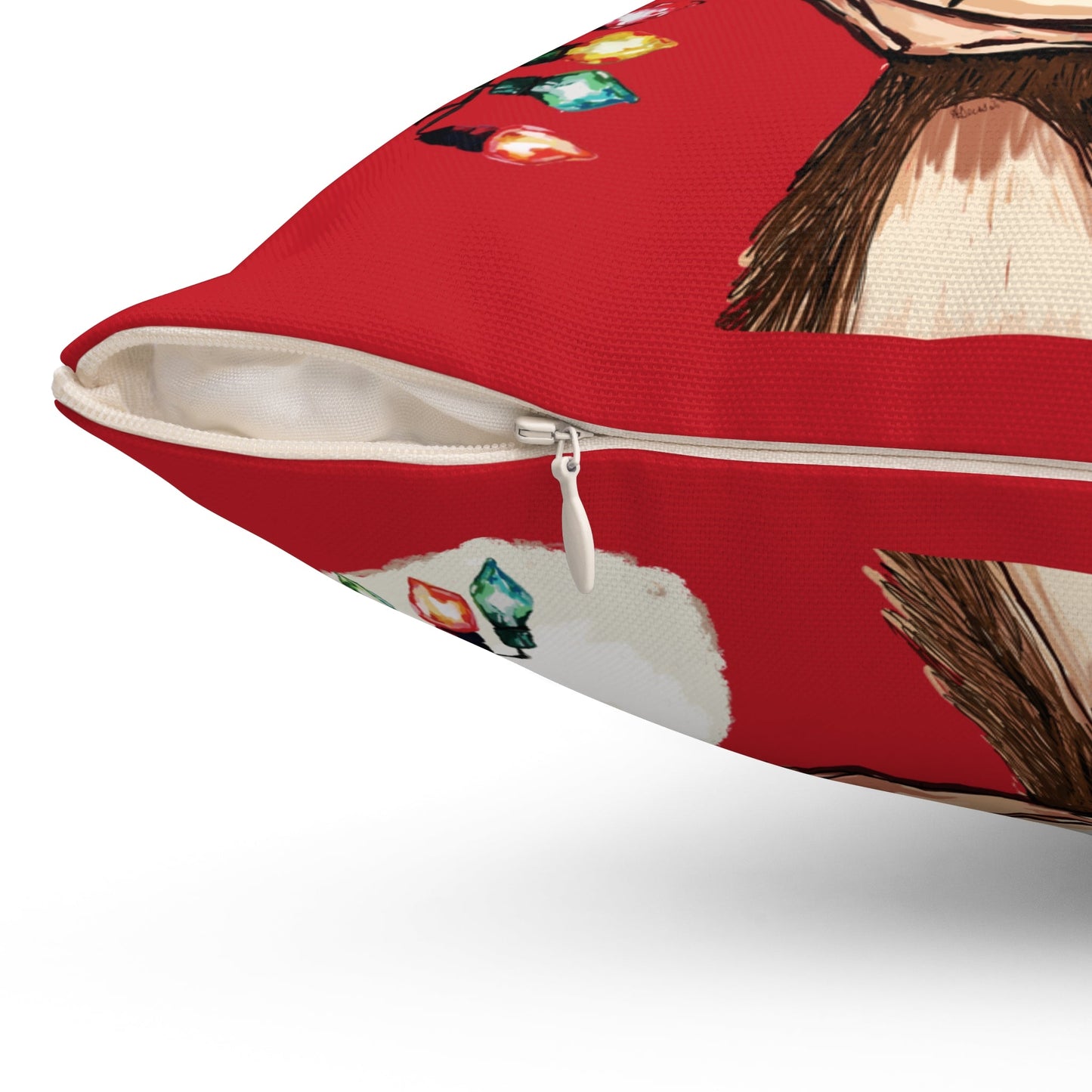 Festive Christmas Reindeer Throw Pillow, Holiday Accent, Festive Home Decor - Blue Cava