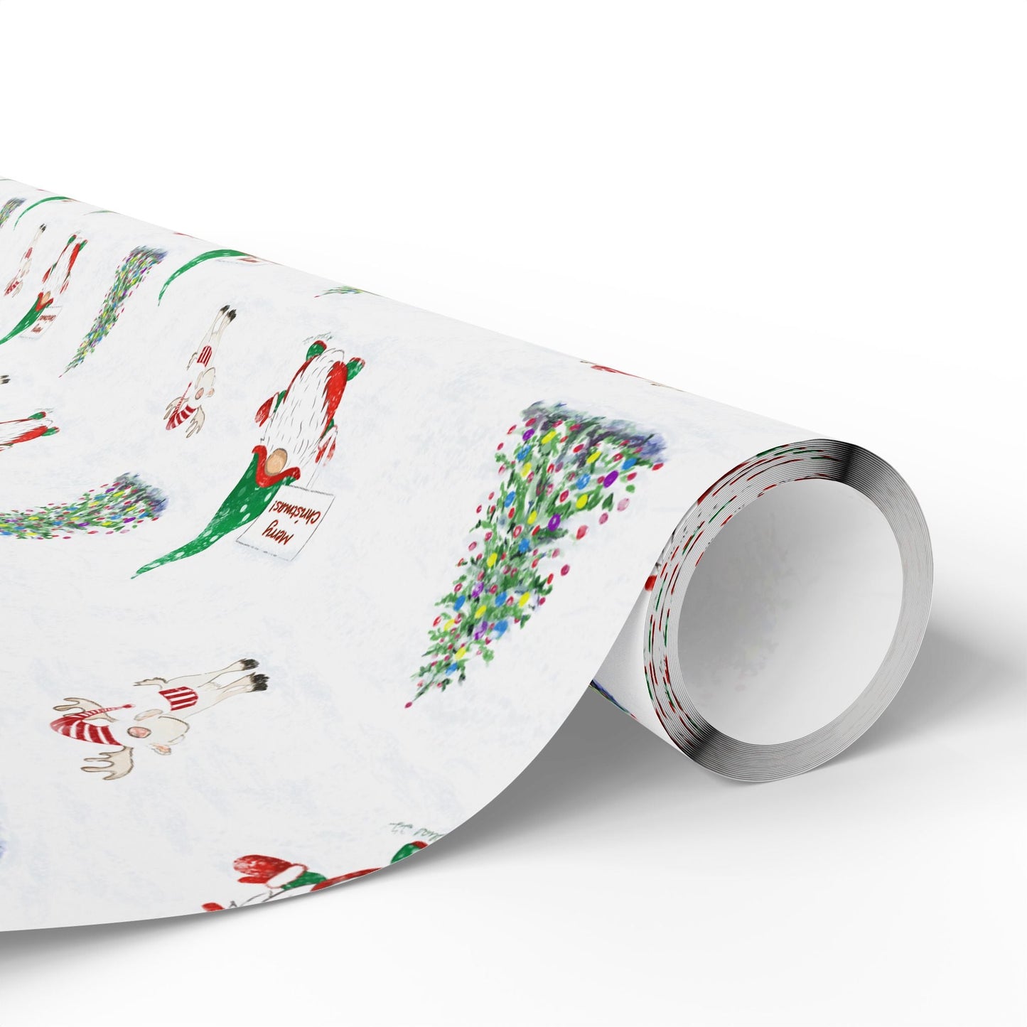 Festive Christmas Wrapping Paper, Eco - Friendly Gift Wrap - Blue Cava