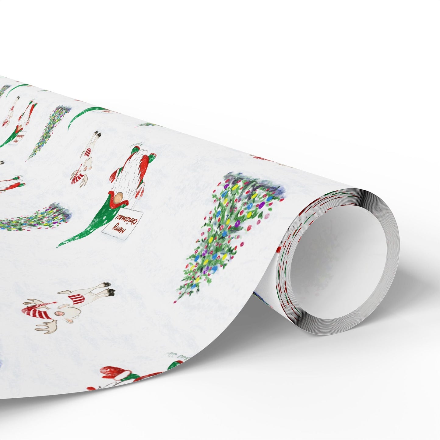 Festive Christmas Wrapping Paper, Eco - Friendly Gift Wrap - Blue Cava