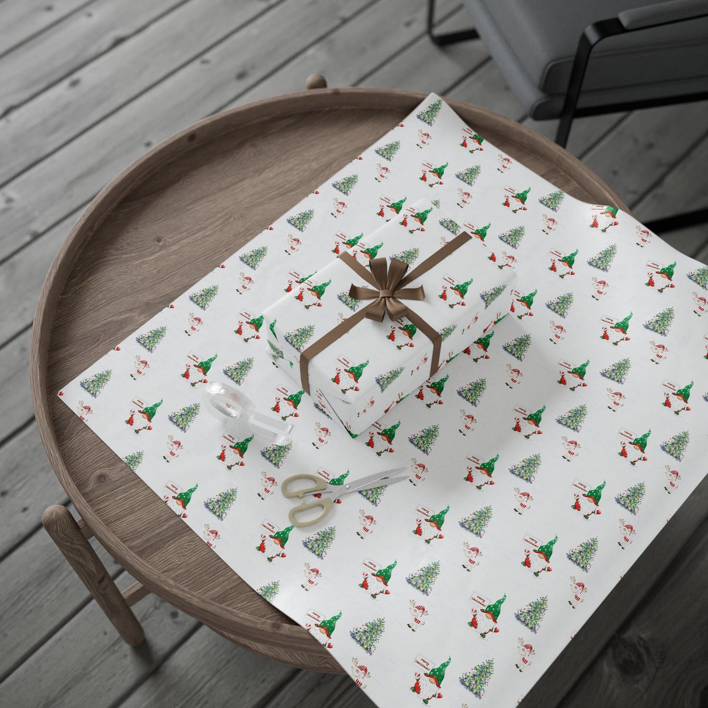 Festive Christmas Wrapping Paper, Eco - Friendly Gift Wrap - Blue Cava