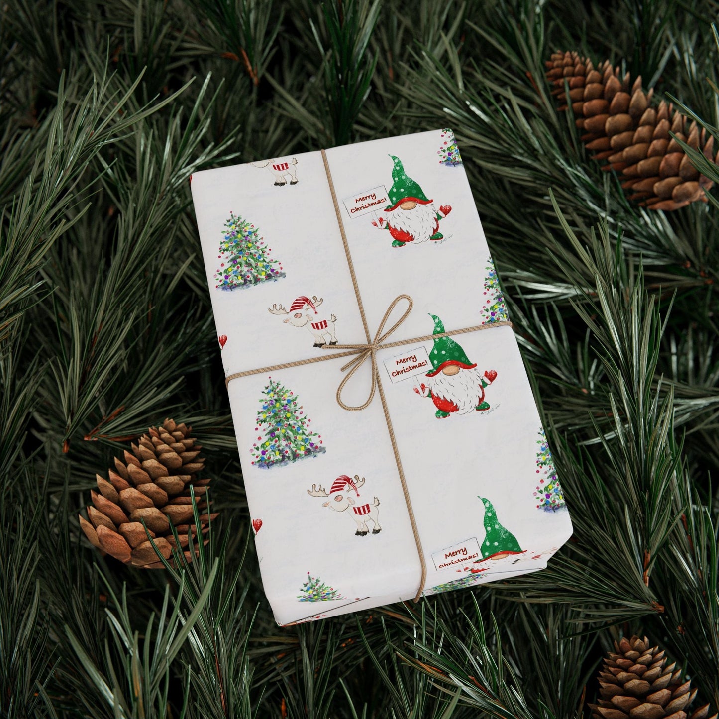Festive Christmas Wrapping Paper, Eco - Friendly Gift Wrap - Blue Cava
