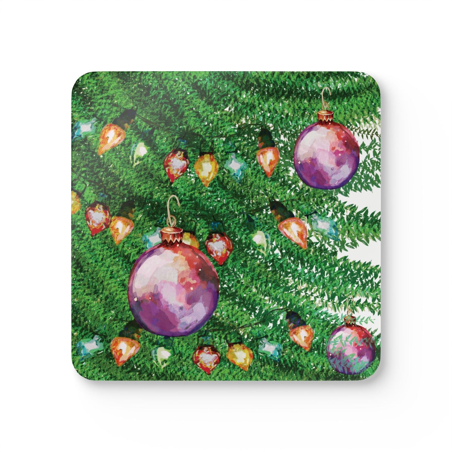 Festive Corkwood Coaster Set, Eco - Friendly Coasters - Blue Cava