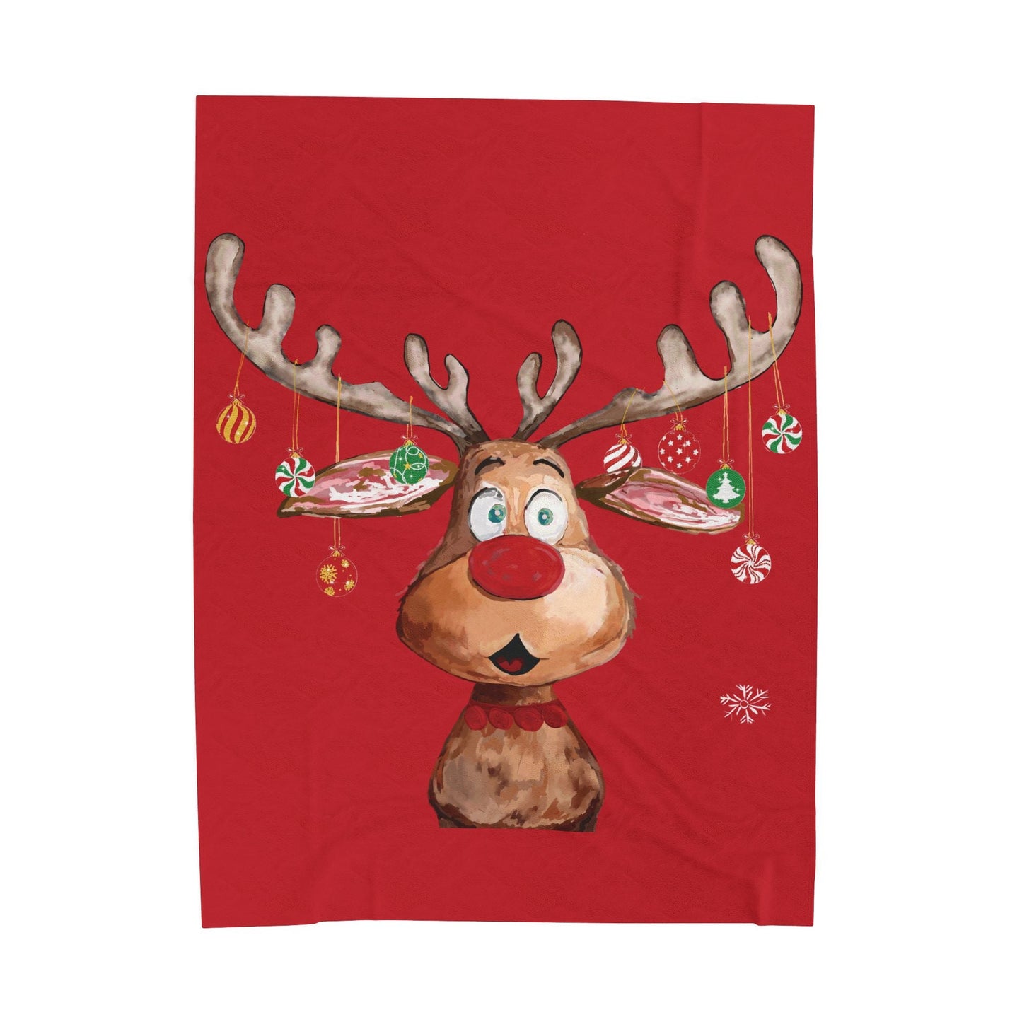 Festive Reindeer Plush Blanket | Cozy Holiday Decor - Blue Cava