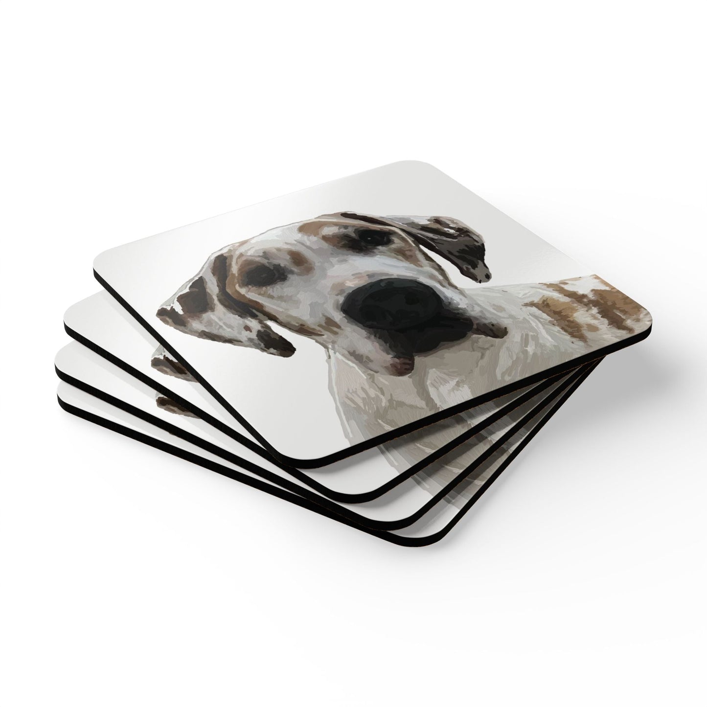 Great Dane Cork Coaster Set - Rustic Pet Decor for Coffee and Drinks - Blue Cava