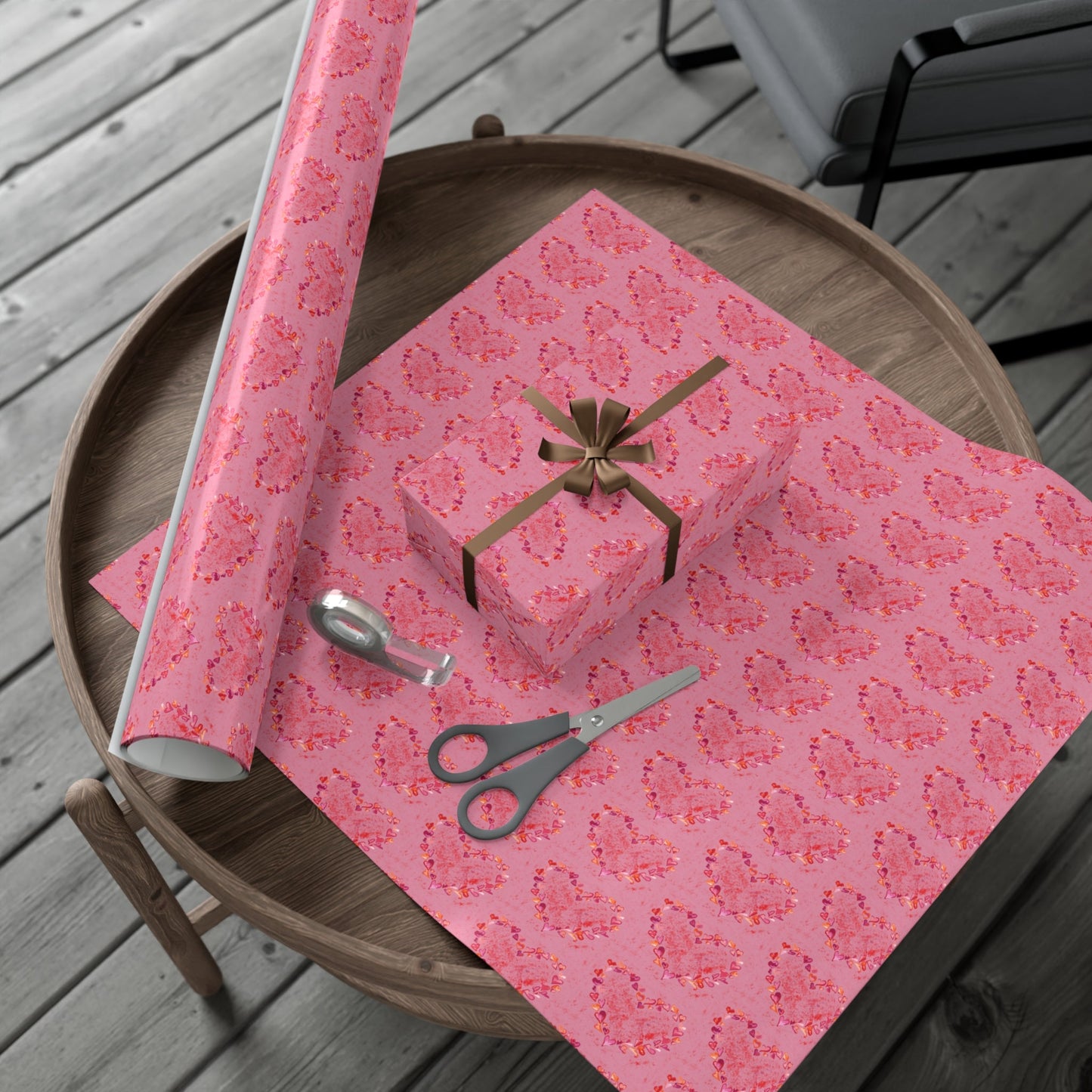 Heart of Hearts Gift Wrap Papers - Blue Cava