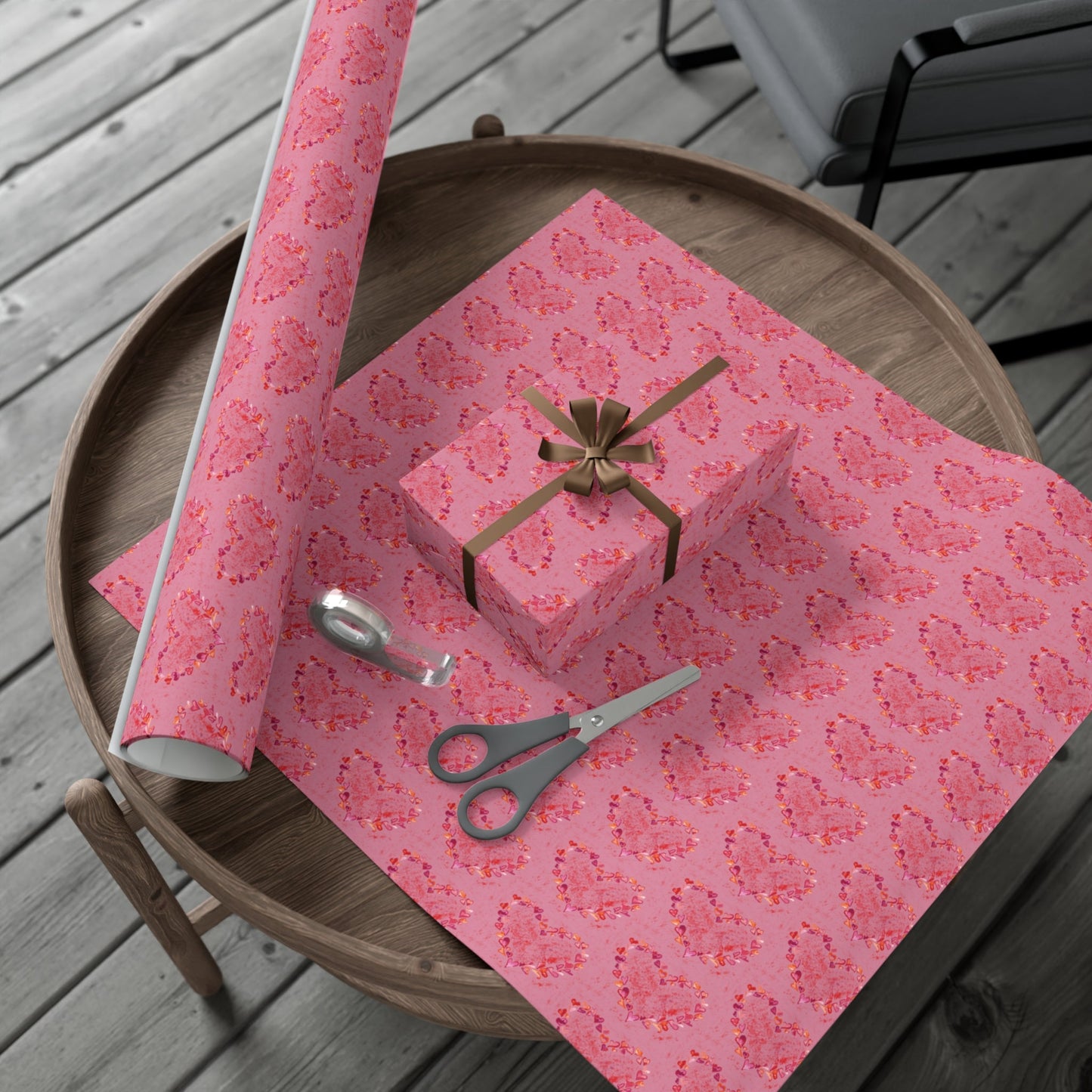 Heart of Hearts Gift Wrap Papers - Blue Cava