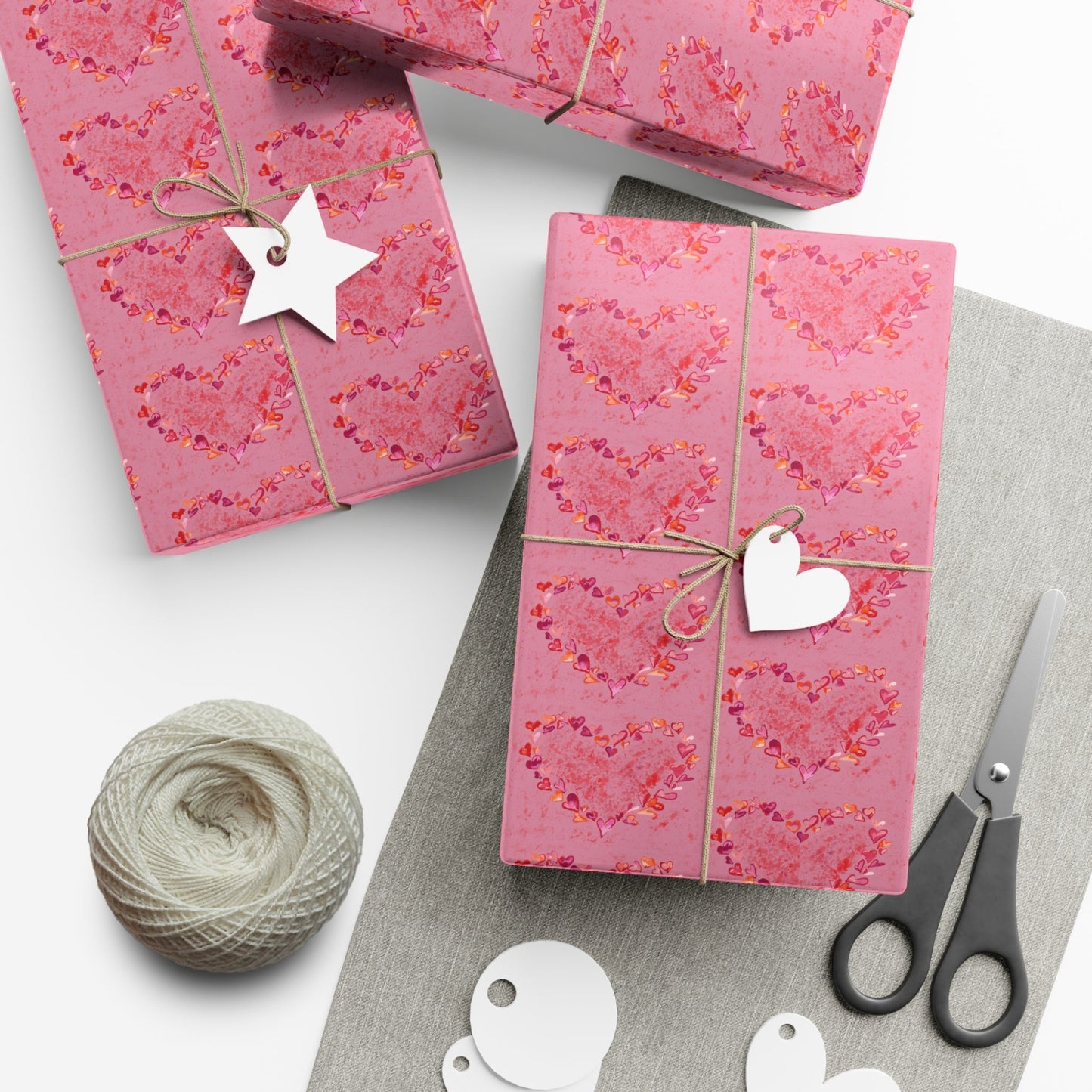 Heart of Hearts Gift Wrap Papers - Blue Cava