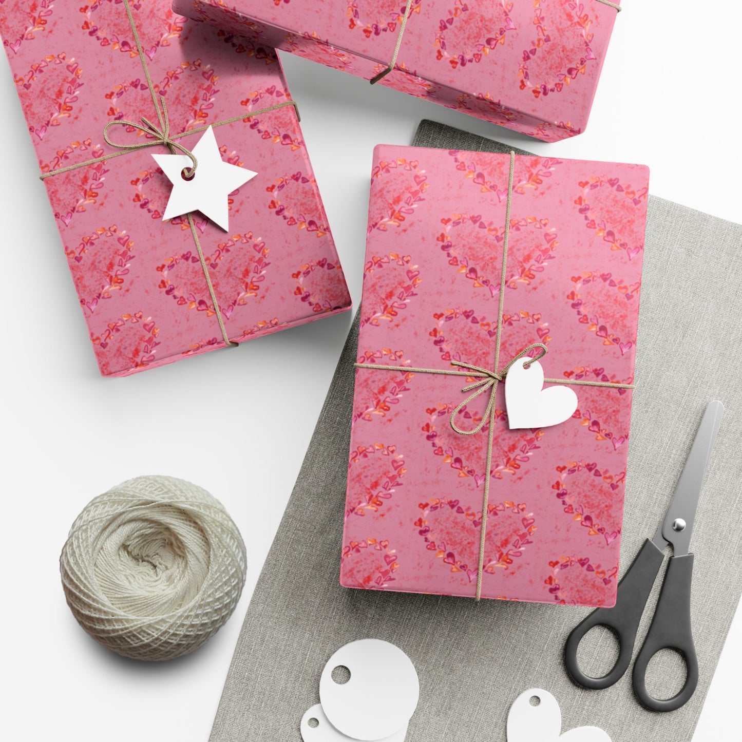 Heart of Hearts Gift Wrap Papers - Blue Cava